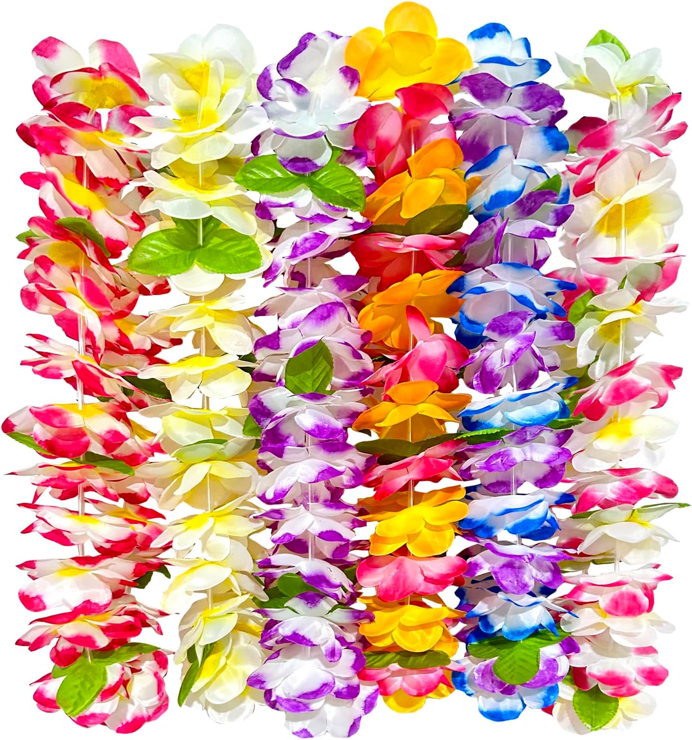 6 Count Thickened Summer Hawaiian Leis, Perfect Luau Party Supplies for Summer Beach Vacations, Essential Party Decorations