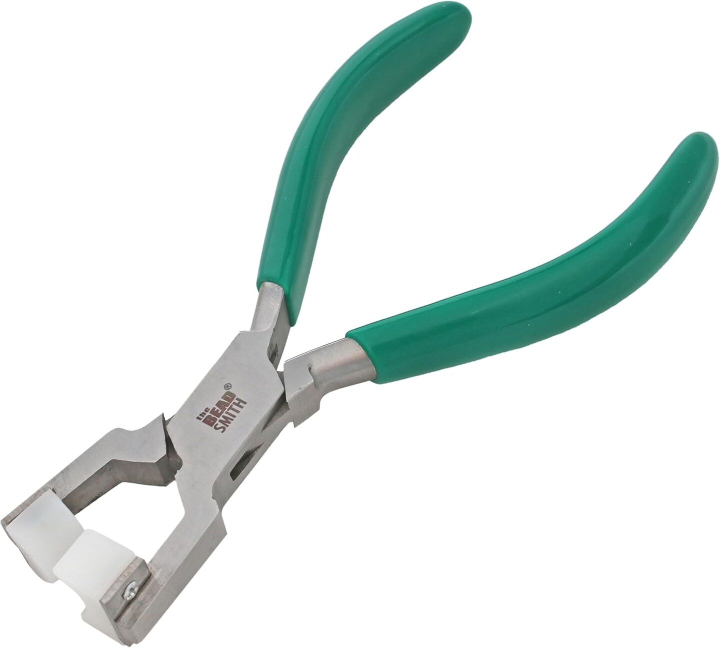 Double Nylon Jaw Ring Bending Plier, 5.5 inches (140mm), Green PVC comfort grip handle, no spring, for protecting wire when bending