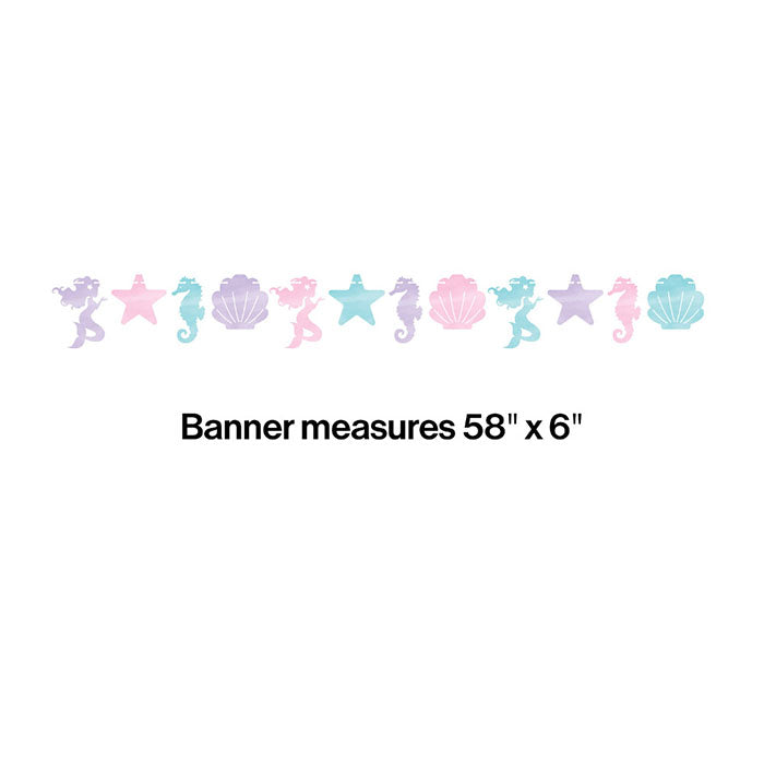6 pc Bulk Iridescent Mermaid Party Banners