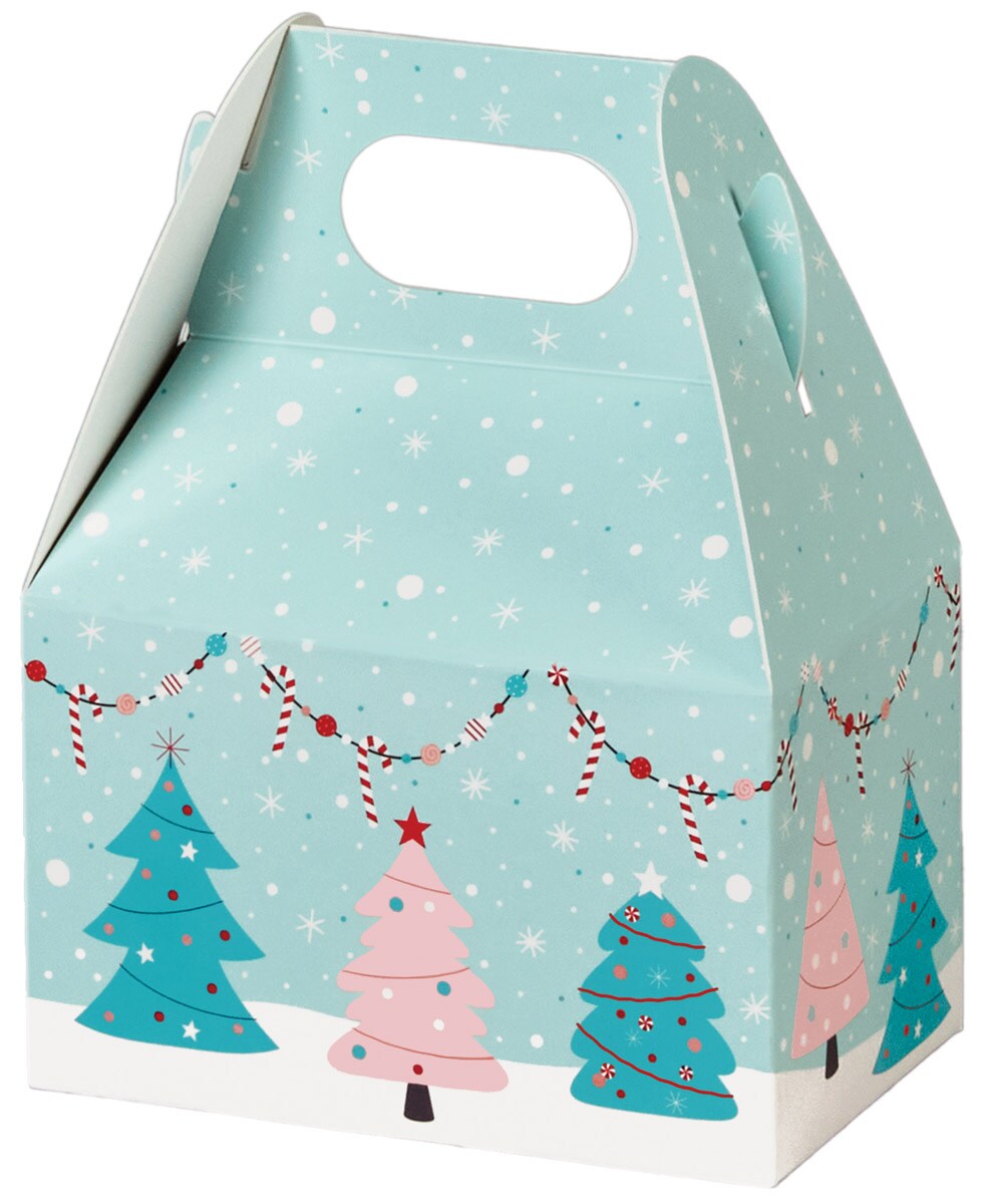 Pack/6: Winter Wonderland Gable Box - 4 x 2-1/2 x 2-1/2&#x22;