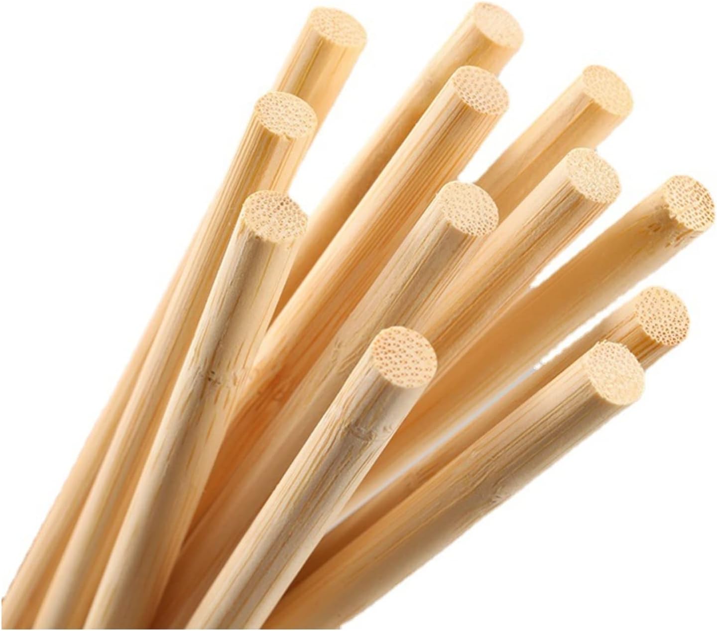 10 Wooden Dowel Rods – 3/8"x17.5" Bamboo & Hardwood Sticks for Crafts & DIY Projects
