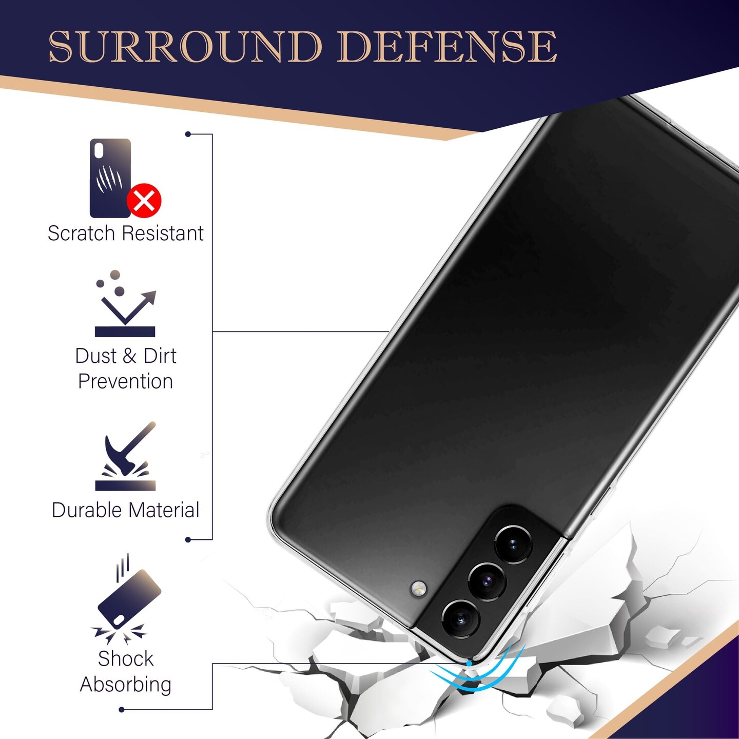 Insten Clear Case For Samsung Galaxy S21 Plus 5G 6.7 inch Soft TPU Phone Case, Shock Absorbing Anti-Scratch Protective Cover