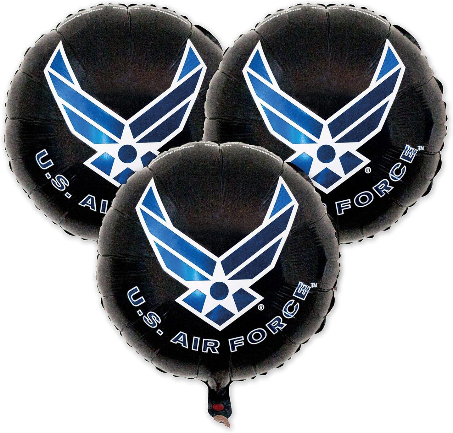 U.S. Air Force logo, 3-18&#x201D; Round Mylar Balloons. Officially Licensed with the U.S. Air Force!