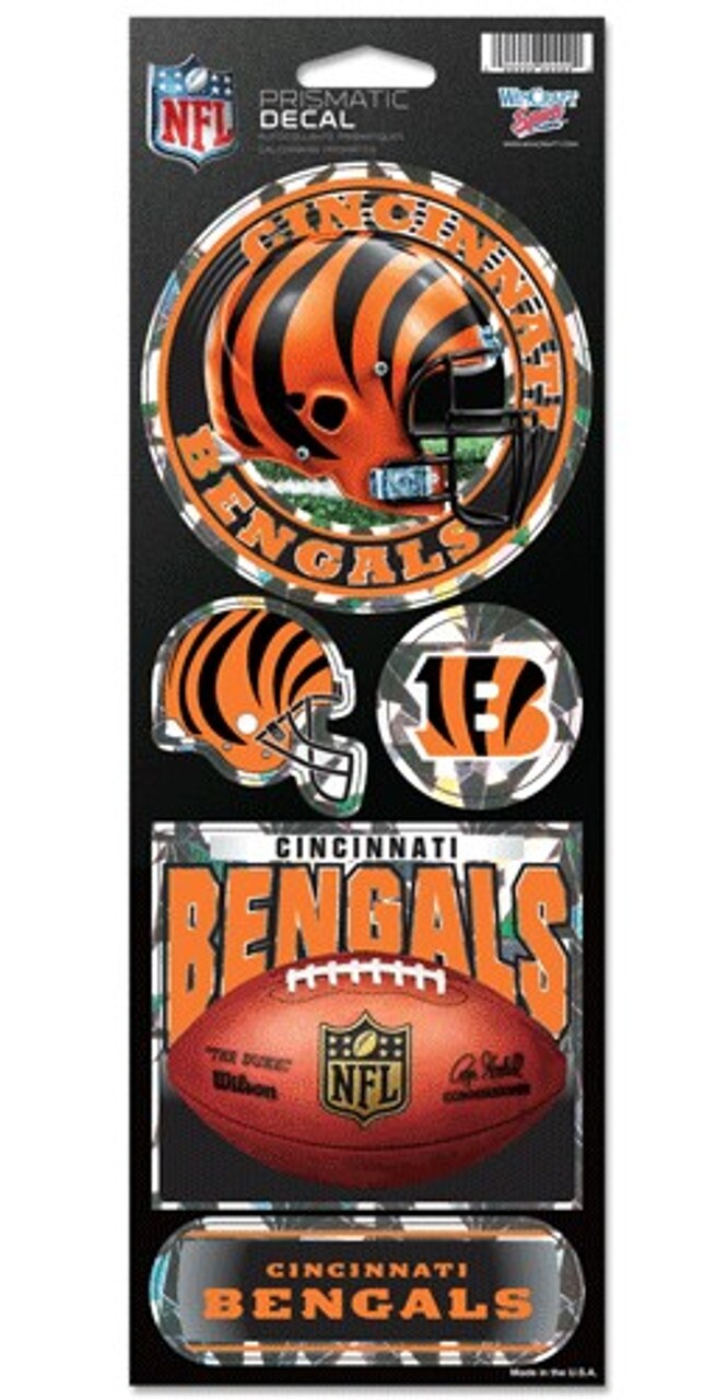NFL Cincinnati Bengals Prismatic Stickers, Team Color, One Size