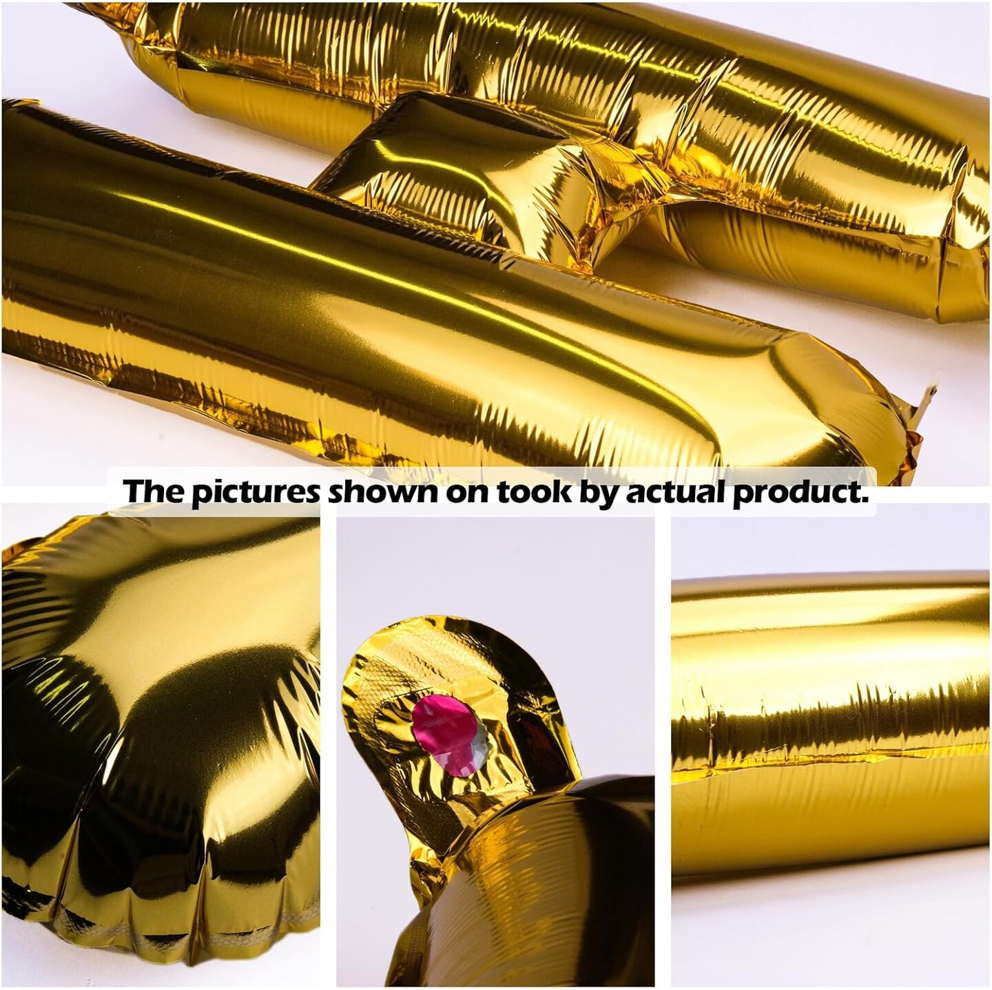 52pc 16in Gold Foil Letter Balloons, A-Z Alphabet Party Decor