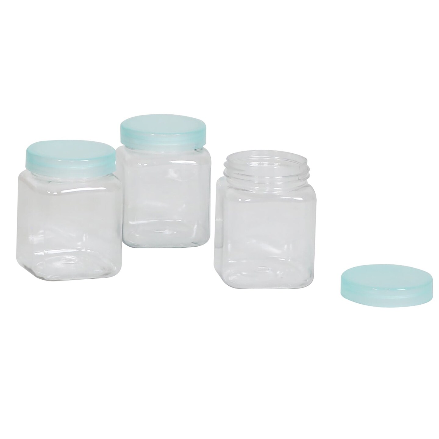 Everything Mary - Clear 6 oz Plastic Jars with Lids - 3 Pack - BPA Free, Reusable Containers