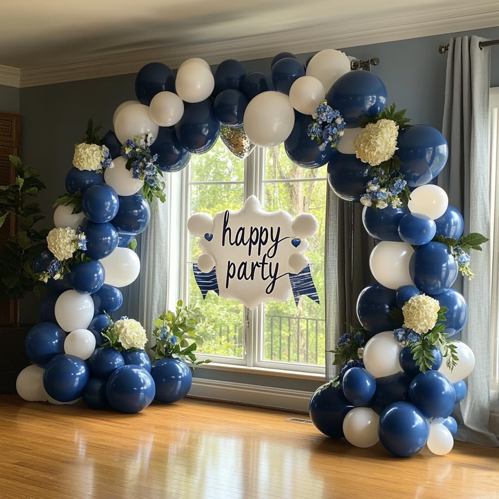 Navy Blue Latex Party Balloons, 100 Pack 12 inch Round Helium Navy Balloons for Wedding Graduation Birthday Party Backdrop Decorations