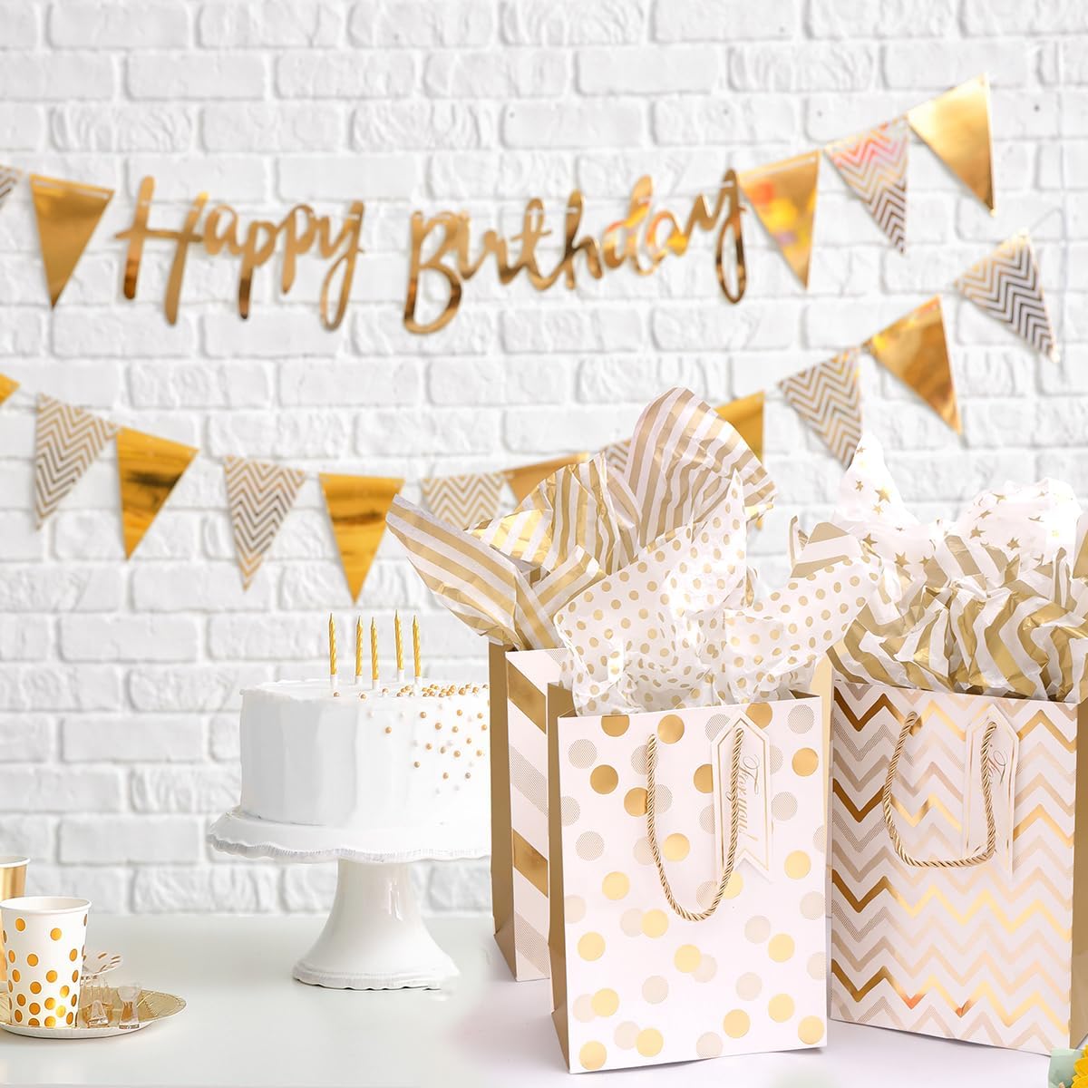 12pcs 9&#x22; Gift Bags, Medium Size Paper Bags with Tissue Paper