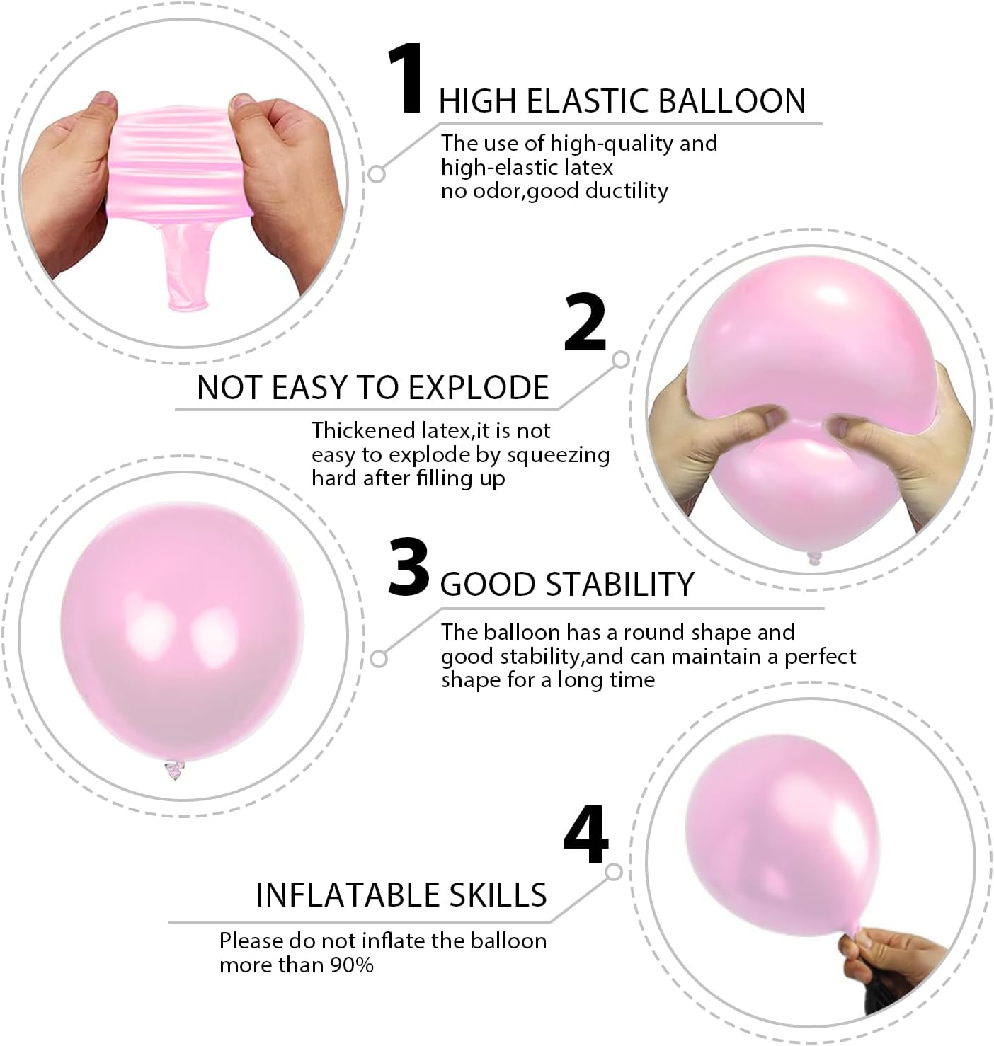 Pink Balloon Arch Kit, Pastel Balloons of Different Sizes Pack of 18 12 10 5 Inch for Birthday Party or Gender Reveal Party Balloon Arch as Graduation Wedding Baby Shower Party Decorations