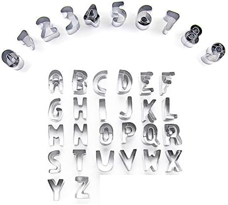 Mini Alphabet & Number Cookie Cutter Set Stainless Steel 36 Pieces