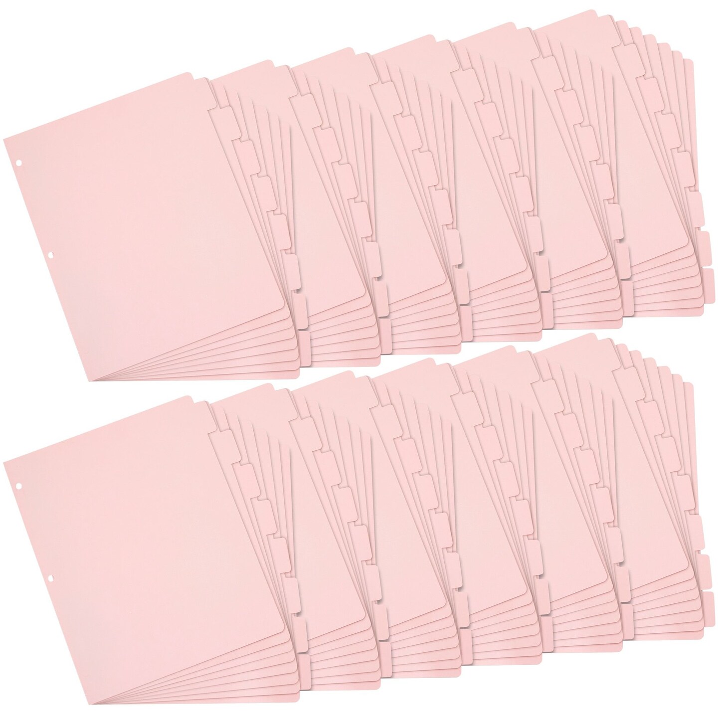 12 Sets Pink 8 Tab Dividers for 3 Ring Binder, Paper Binder Separators with Tabs, Bulk Pack of 96 Total Page Dividers for School, Work, Home, Office Supplies (Letter Size, 9.5x11 in)