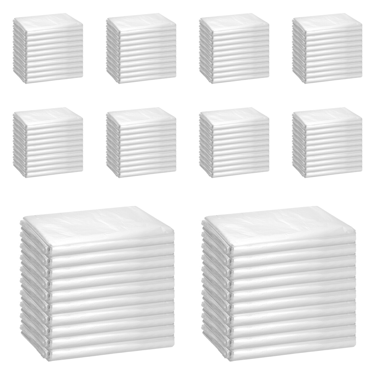 200 Pack Disposable Salon Aprons for Hair Stylist, Barber Shop, Artists, Groomers, One Size Clear Plastic Smocks (45.3 x 27.5 In)