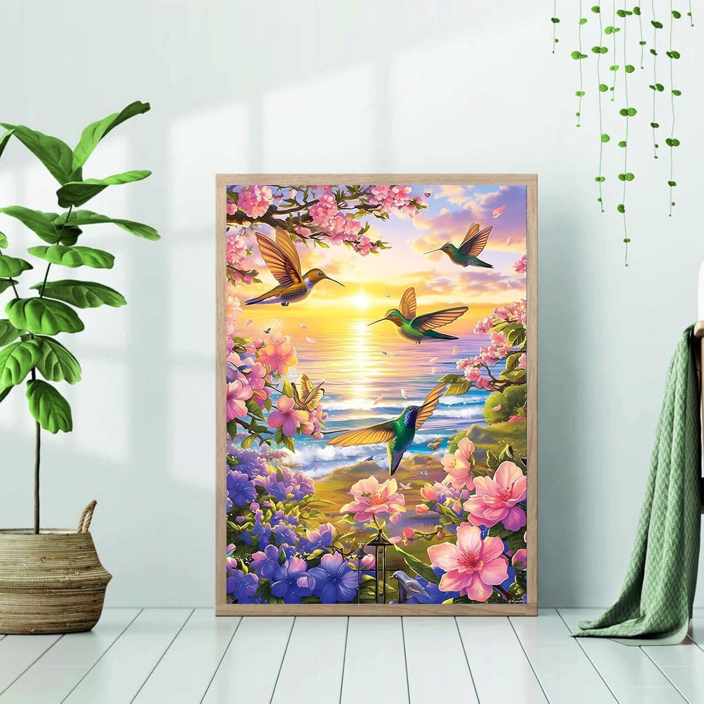 Diamond Painting Kits for Adults Beginners 5D Diamond Art Kits with Round Diamonds Gem Art Full Drill Bird Painting for Home Wall Decor Gifts 12x16inch