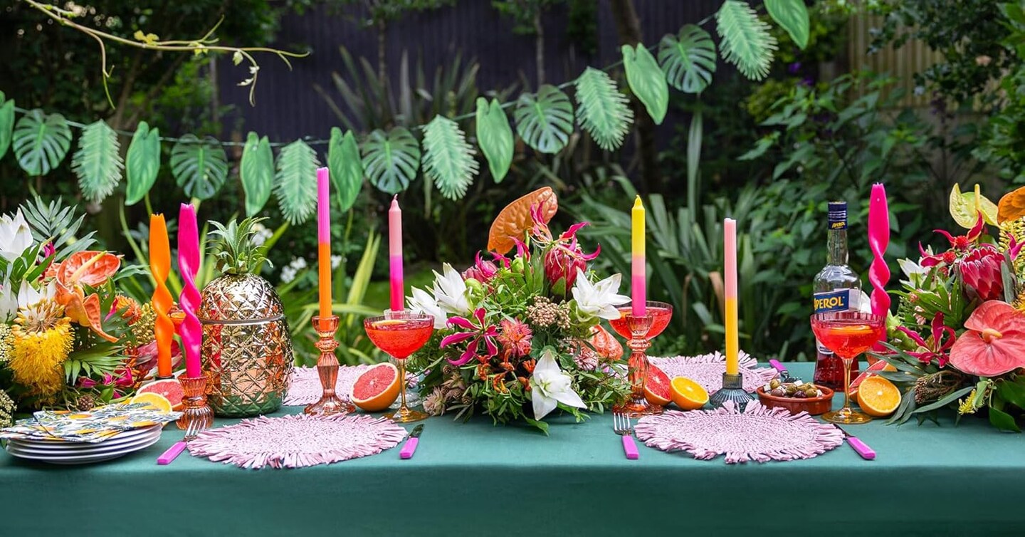 Summer Tropical Palm Leaf Garland Party Decorations, Length 2.6M, 8.5 FT, Green