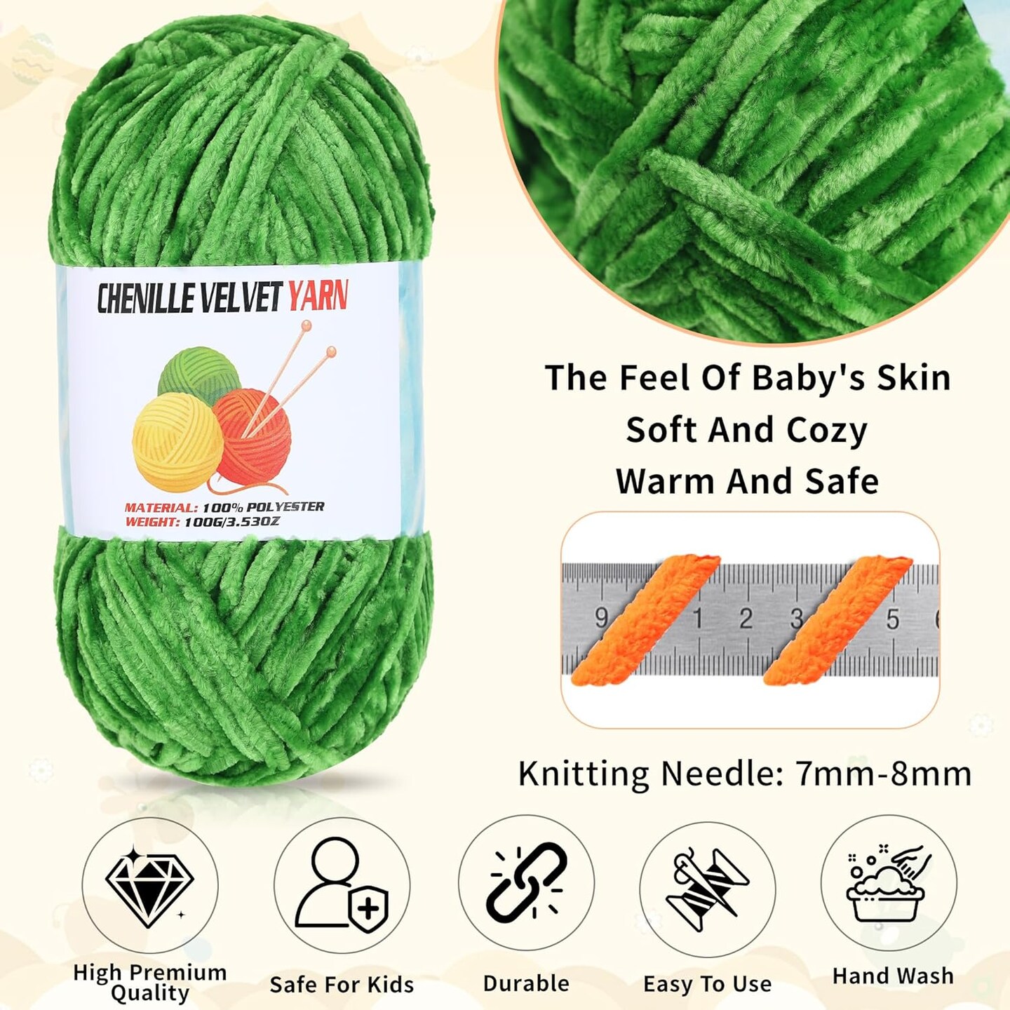 2 * 100g Velvet Chenille Chunky Yarn, Handcrafts Weaving Soft Chenille Yarn for Crocheting Clearance, Used for Making Baby Yarn Blanket, Clothes, Knitting Creations (Black)