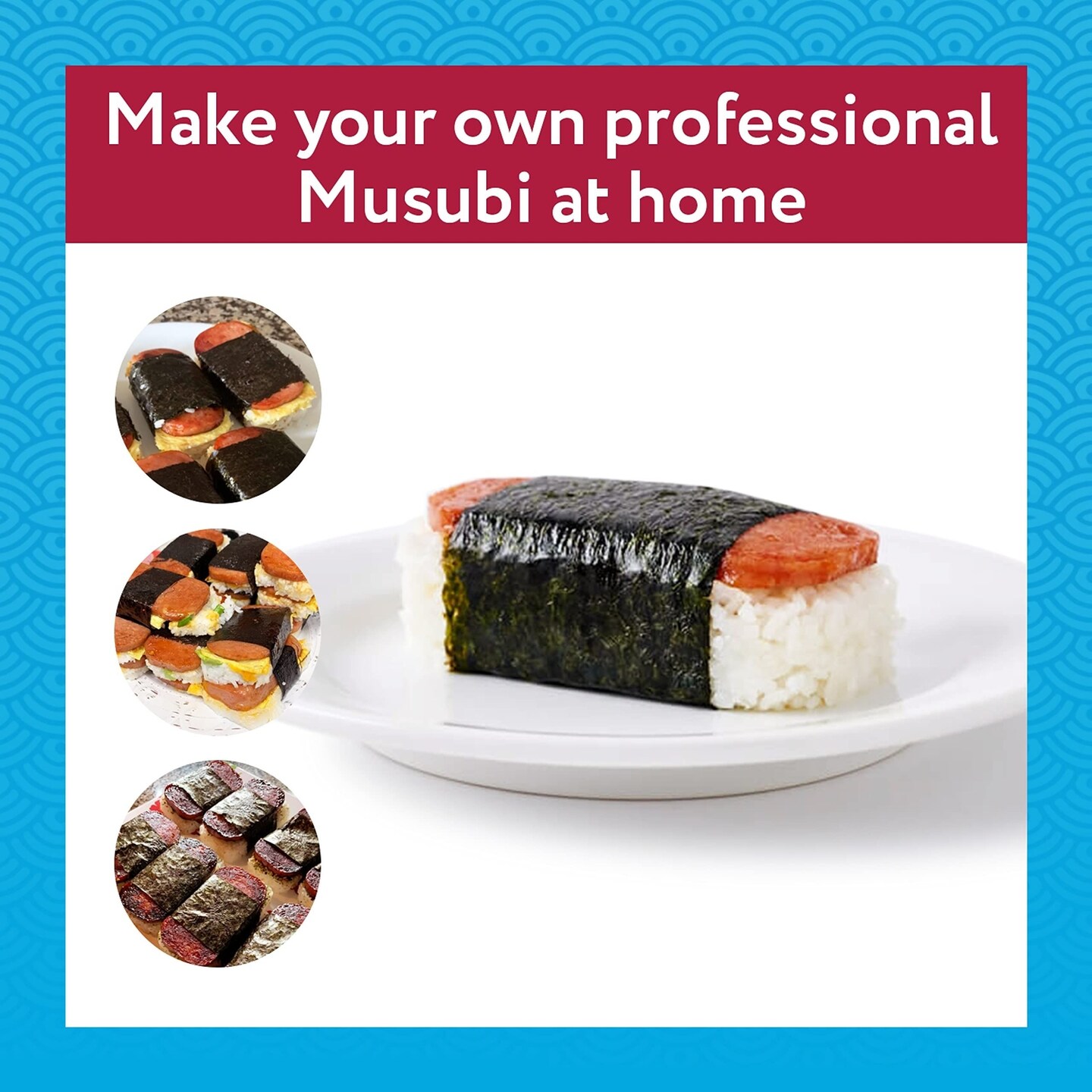 Musubi Maker Kit - 2 Pack - Non-Stick Sushi Press Mold for Handmade Rolls, Kimbap, Onigiri, Sekirei, and Hawaiian Musubi - BPA Free and Non-Toxic
