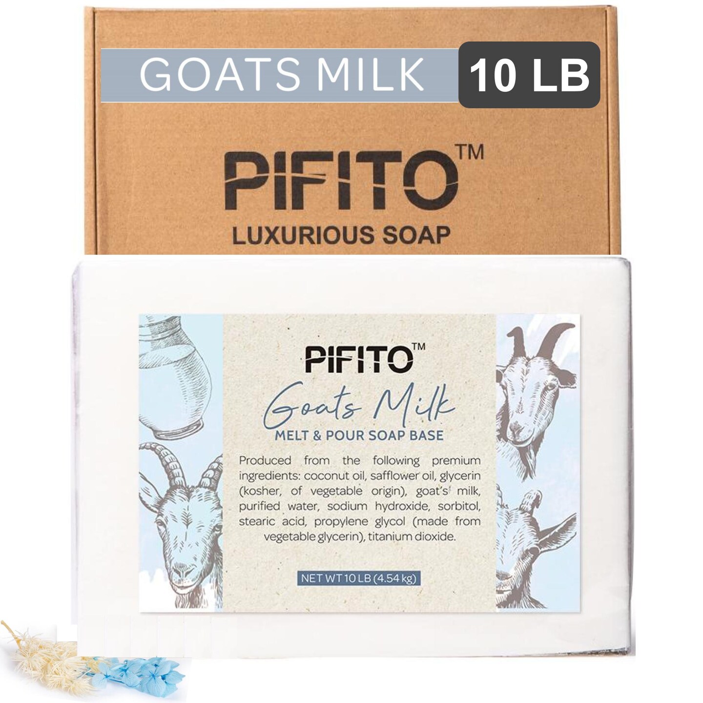 Pifito Goats Milk Melt and Pour Soap Base &#x2502; Bulk Premium 100% Natural Glycerin Soap Base &#x2502; Luxurious Soap Making Supplies