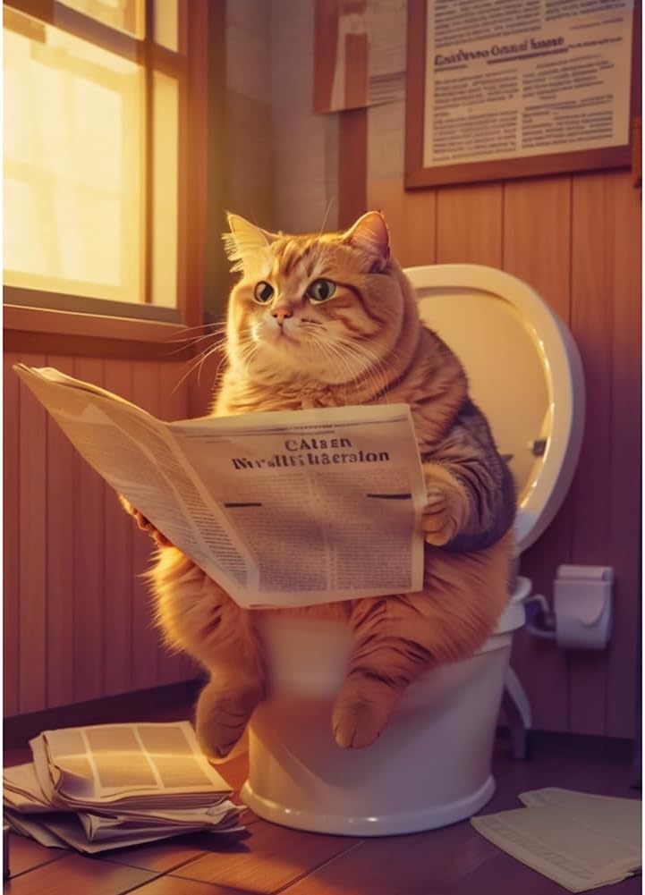 DIY Diamond Painting Kits for Adults, Cat Round Full Drill Diamond Dots Paintings 5D Diamonds Gem Art and Crafts