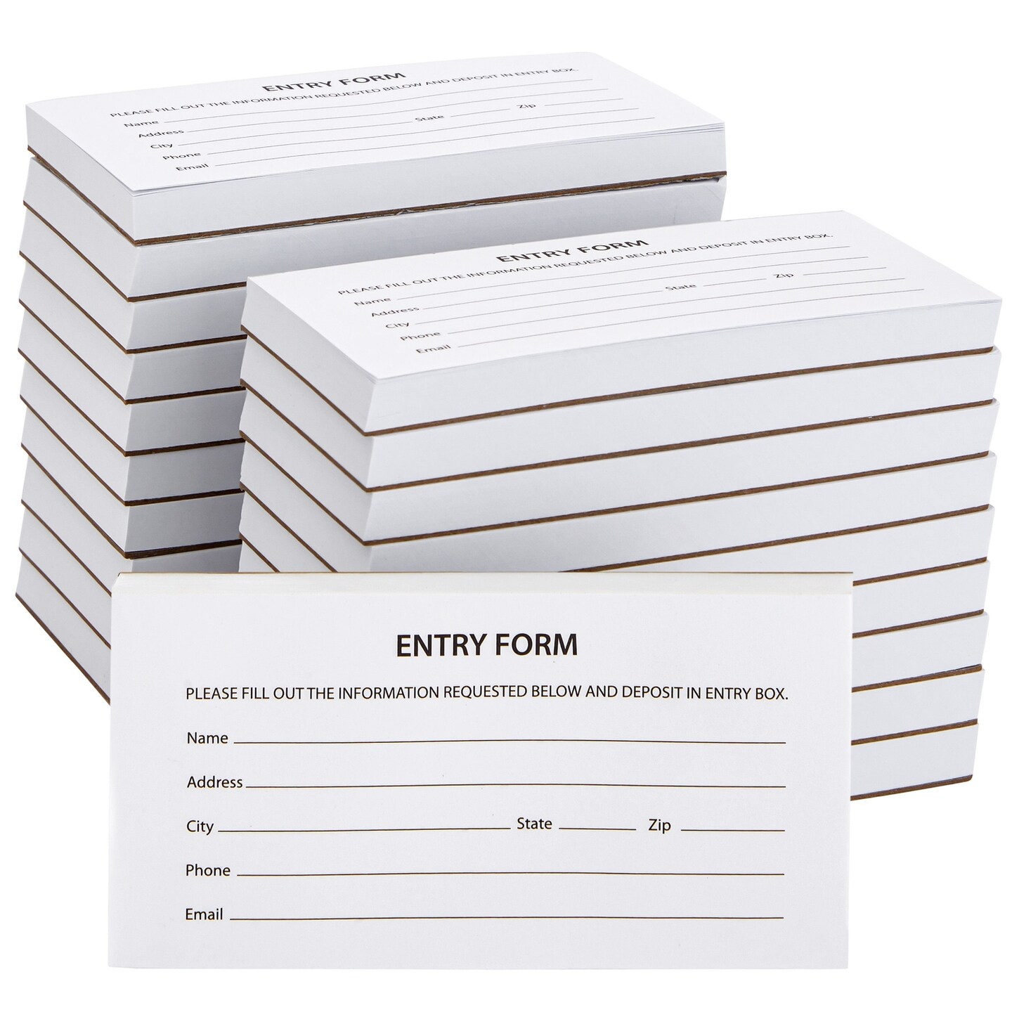 Juvale 2000 Raffle Ticket Sheets, Blank Entry Forms for Contests, School Events (White, 20 Pads, 5.25 x 2.7 In)