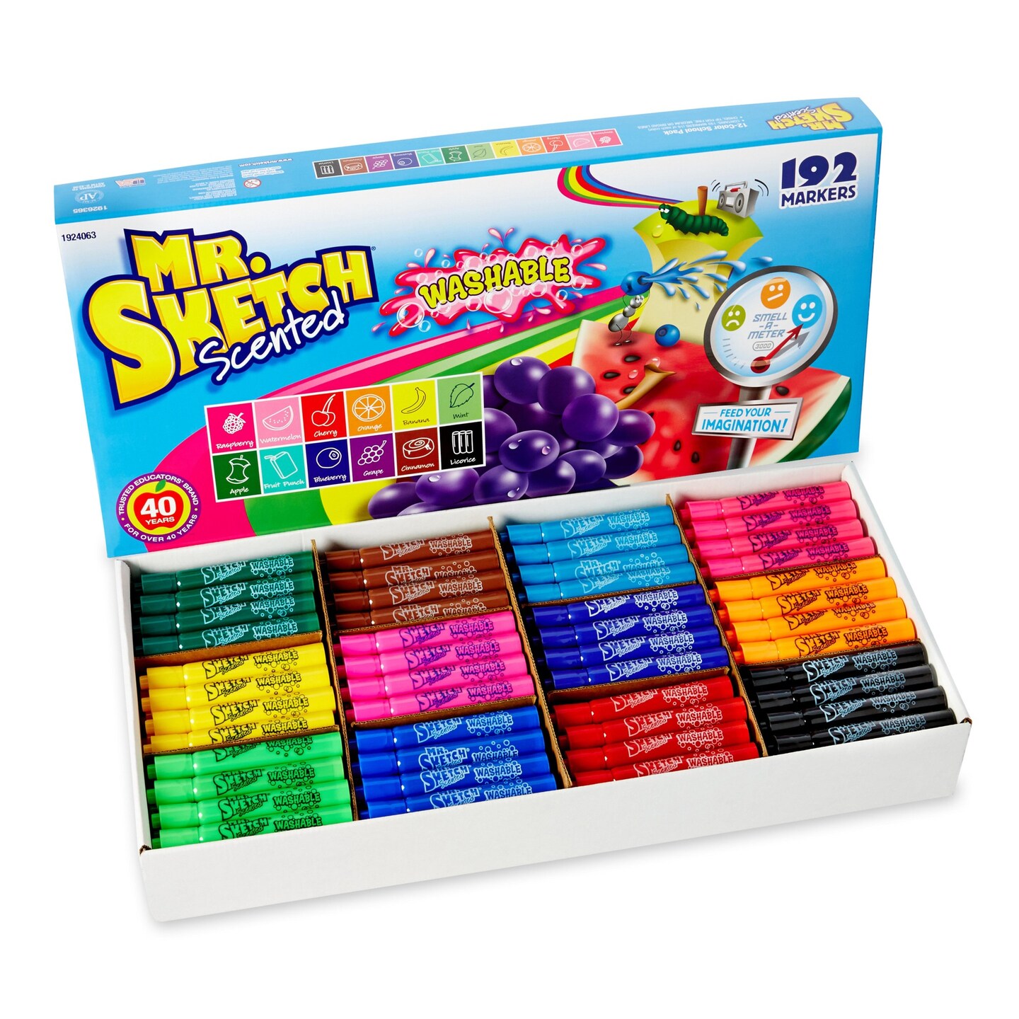 Mr. Sketch Scented Washable Markers - Narrow, Medium, Broad Marker Point - Chisel Marker Point Style - Assorted - 192 / Set