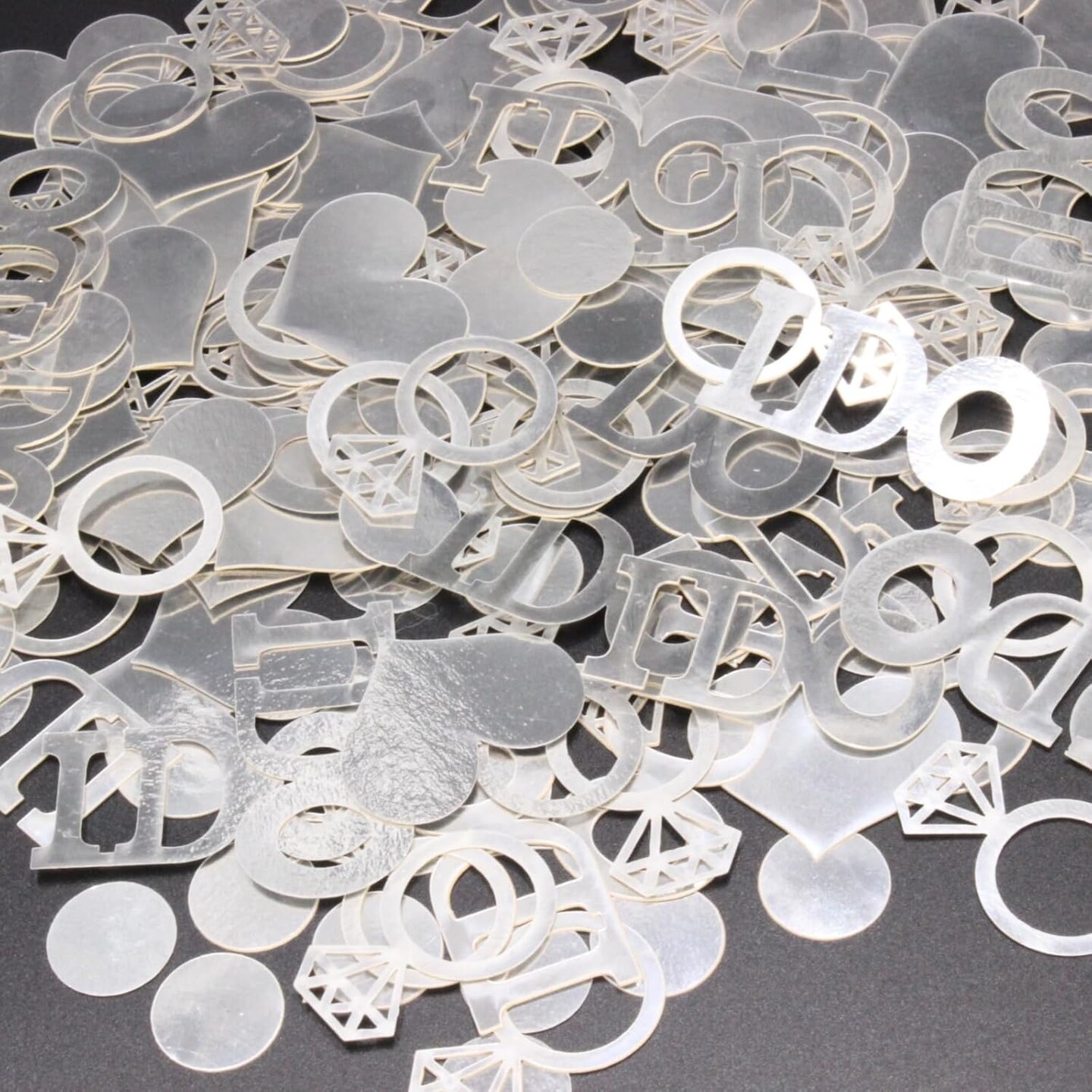 Wedding Confetti, Engagement Confetti for Wedding Shower Decorations, Bridal Shower Confetti for Bridal Shower Decorations, 160 PCS Glitter Silver I DO Confetti for Engagement Table Decorations