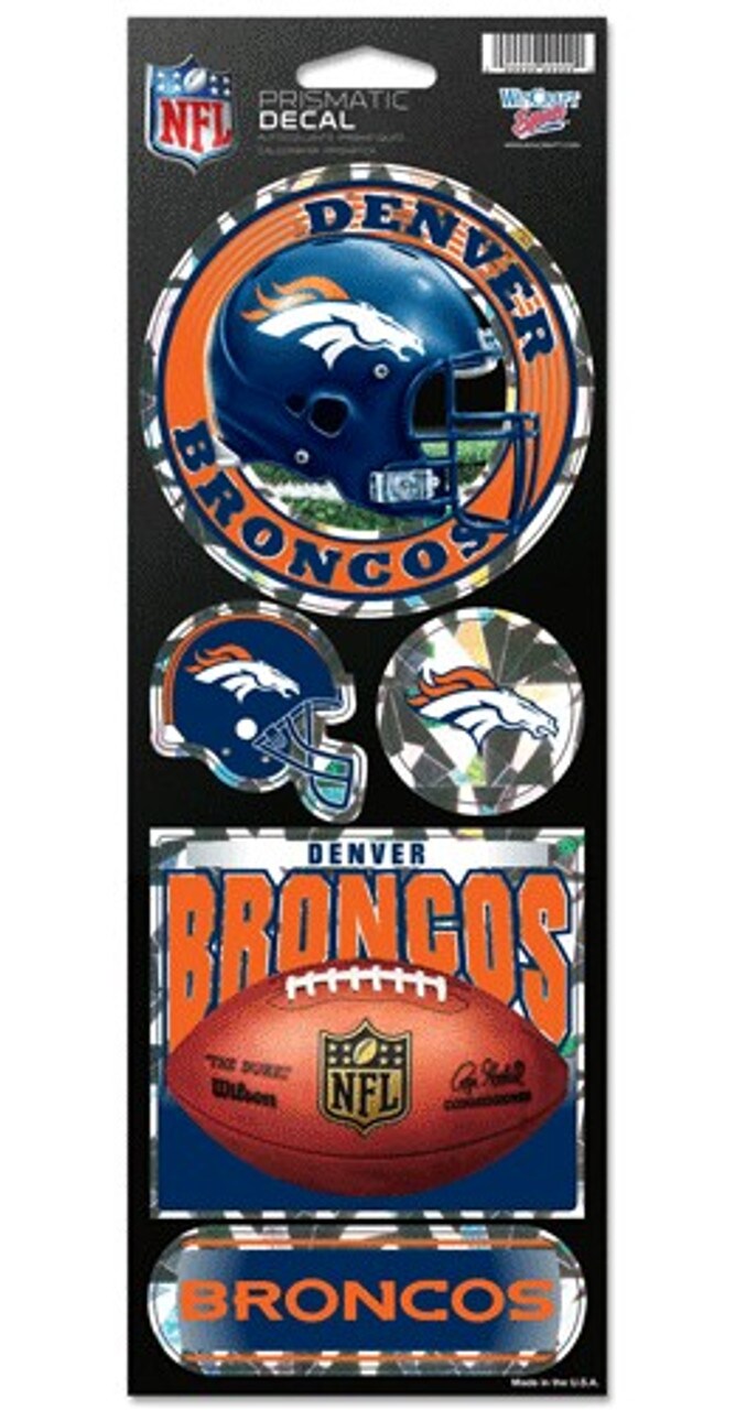 Wincraft NFL Denver Broncos Prismatic Stickers, Team Color, One Size