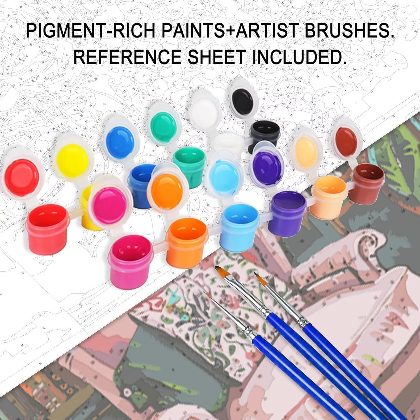 Crowned Skulls Paint by Numbers for Adults