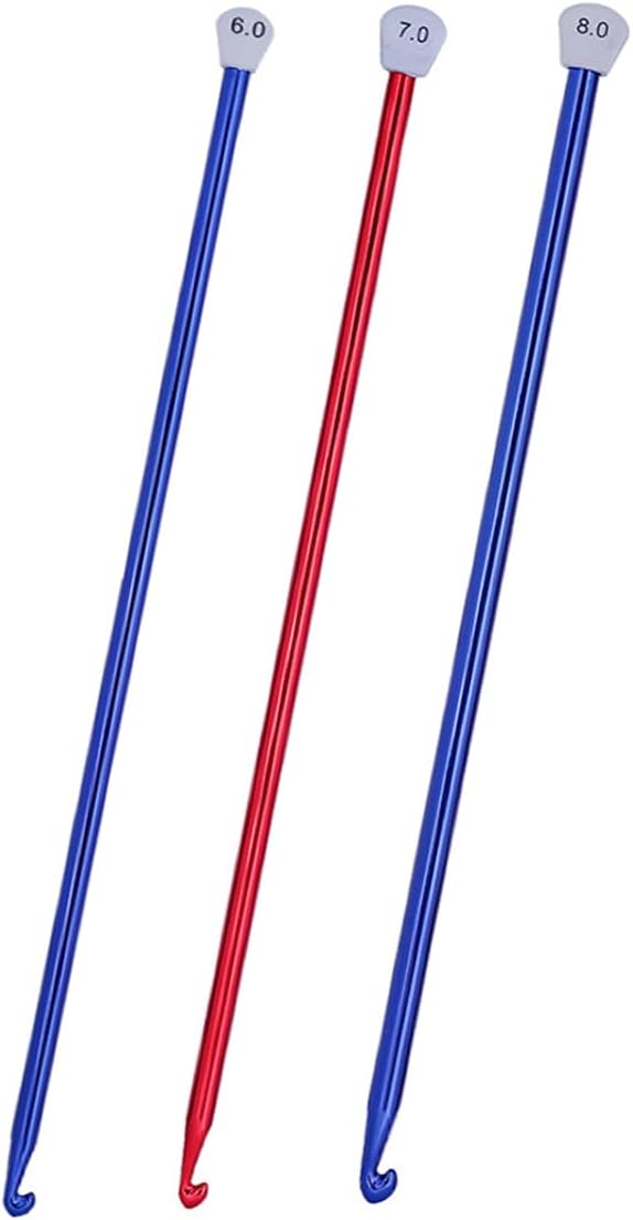 unisian Crochet Hook 6mm 7mm 8mm Long Crochet Hooks Set 3pcs Extra Long Crochet Hook 13.8 Metal Afghan Crochet Needles for Crocheting