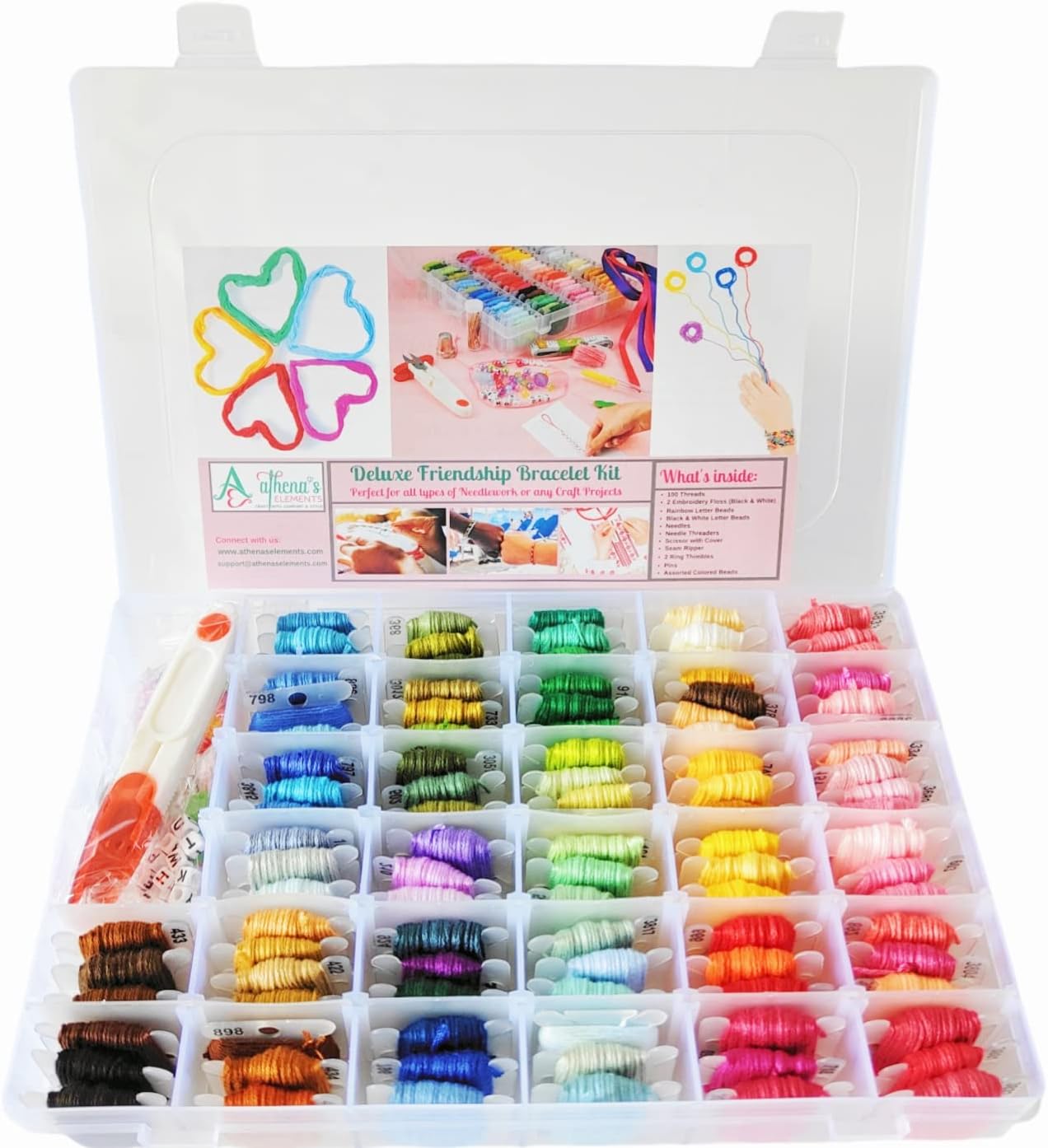 Embroidery Floss - 276 Pcs Cross Stitch Thread and Accessories - Perfect for Bracelet Making &#x26; DIY Embroidery Projects | Bonus Accessories Included