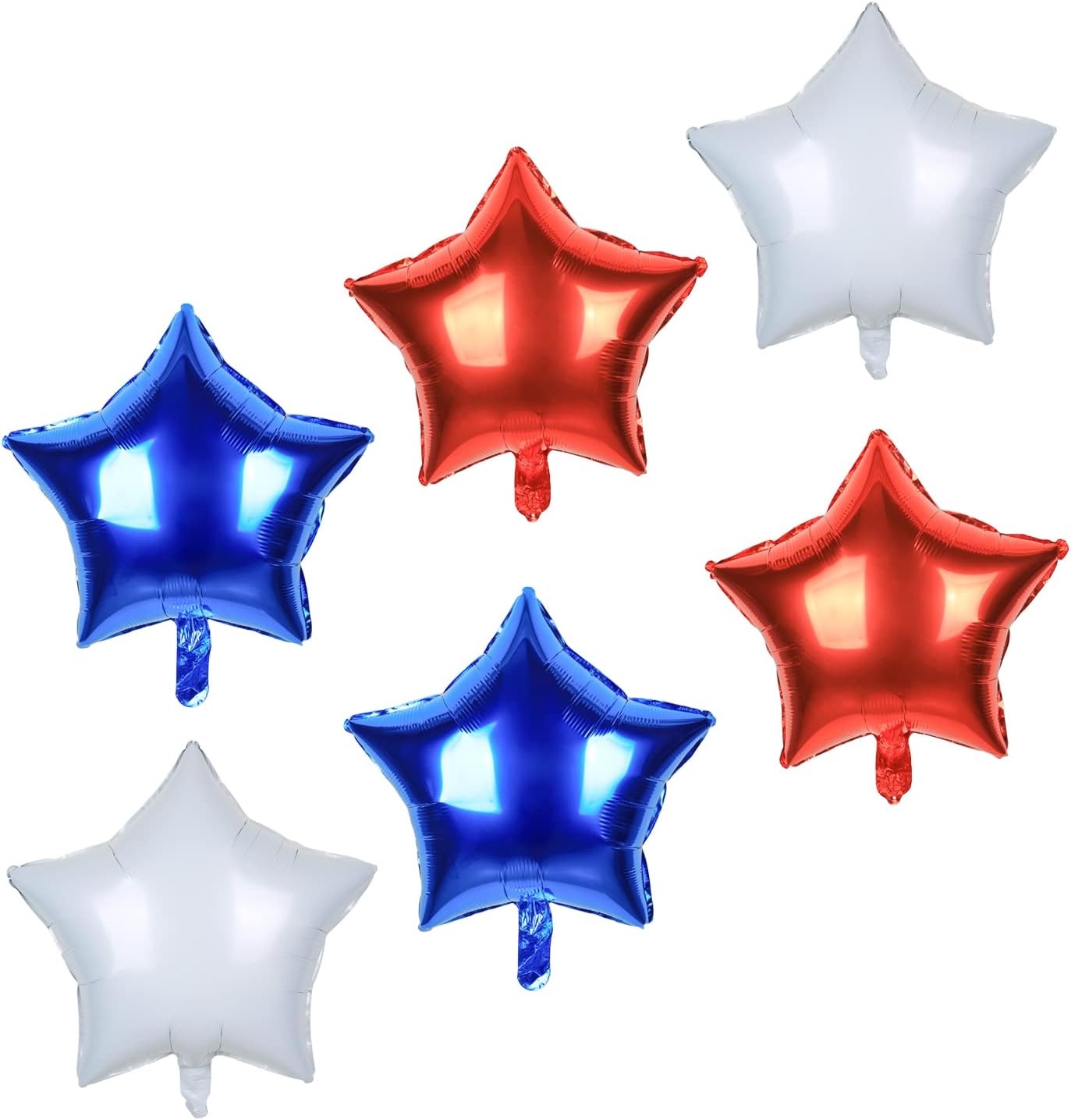 18 Pieces Independence Day Balloons Set Foil Star Balloons for Birthday Baby Shower Wedding Graduation 4th of July Decorations, 18 Inch (Red, Blue, White)