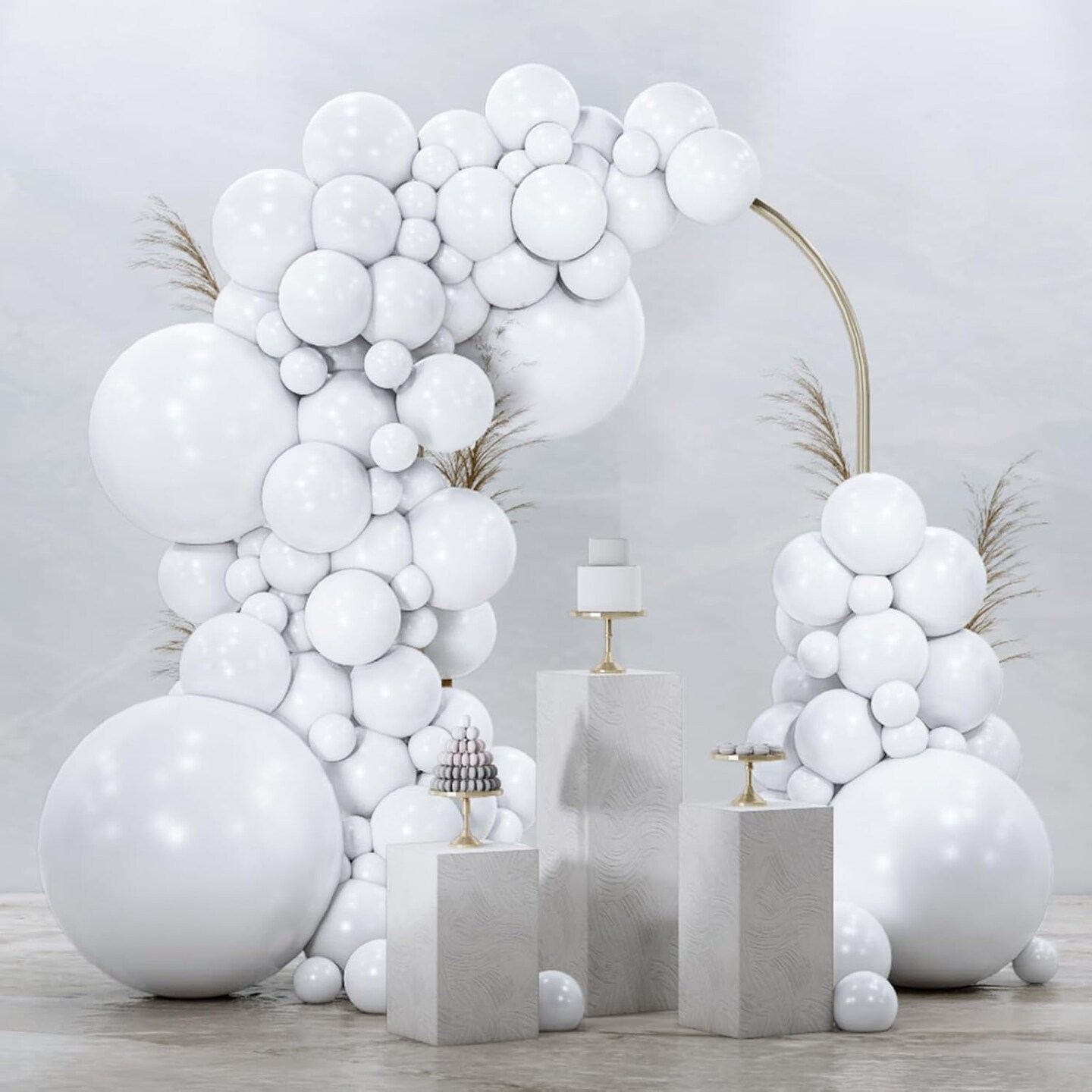 White Latex Balloons 99pcs Assorted Sizes Balloon Garland Kit