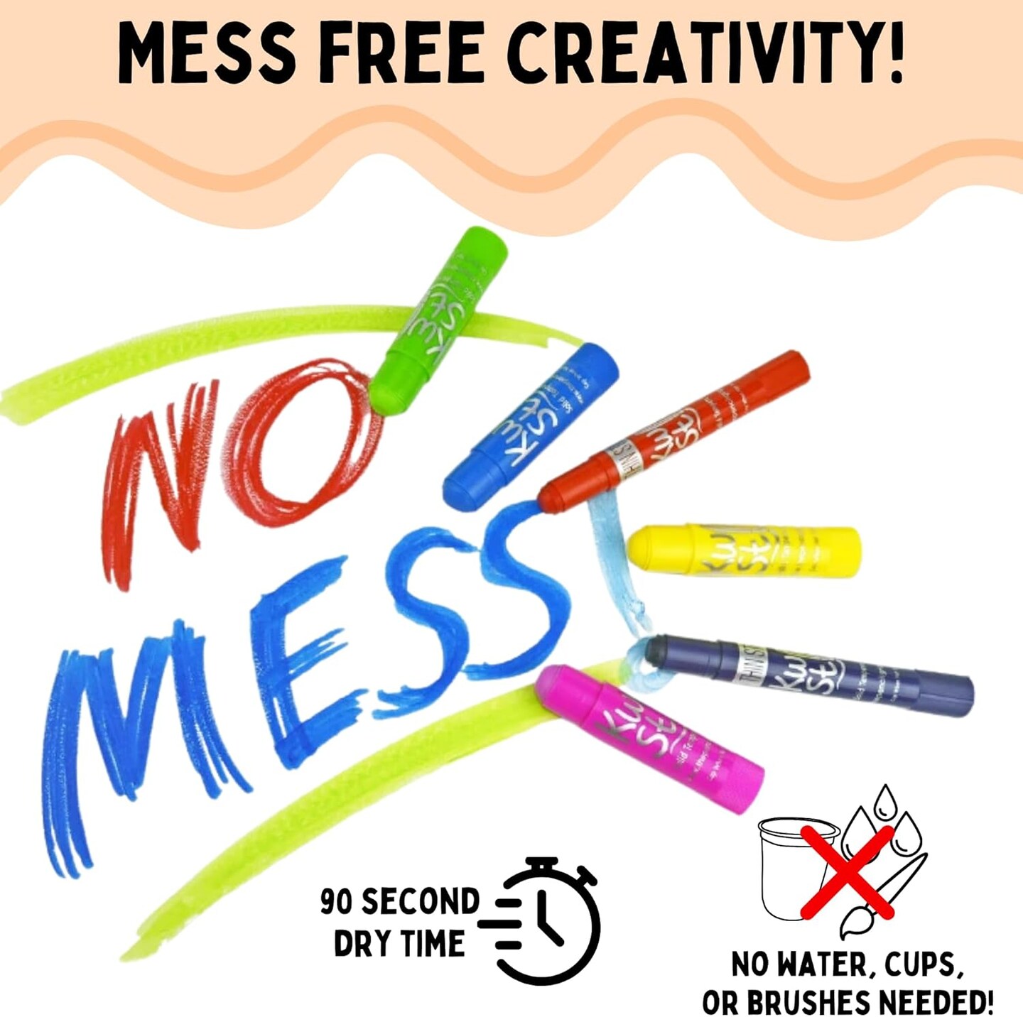 Solid Tempera Paint Sticks, 30 Colors, Washable Paint Sticks for Kids, Super Quick Drying, Non-Toxic, Allergen Free, Paint Sticks in Classic, Pastel, Metallic, Earth & Jewel Colors