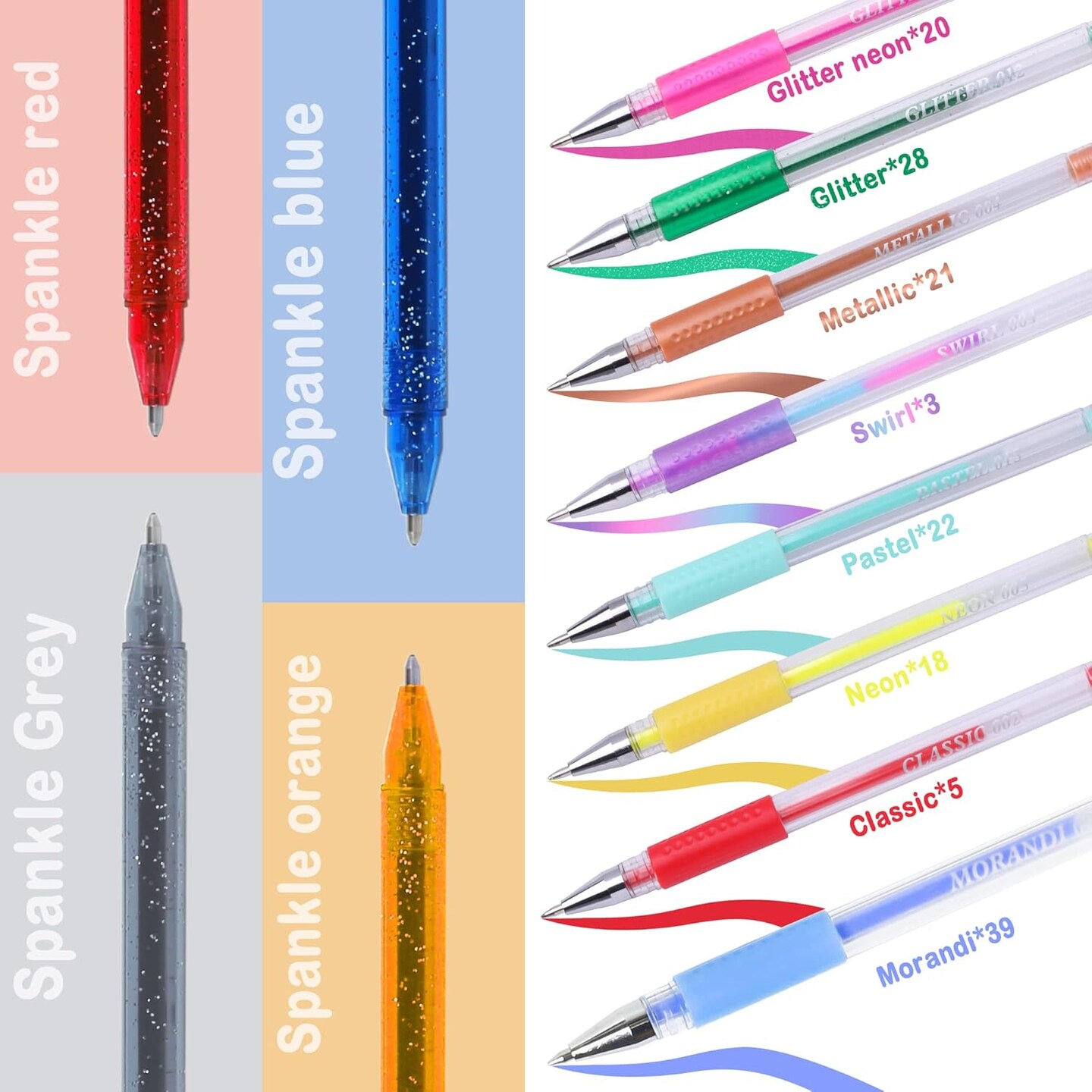 320 Pack Gel Pens for Adult Coloring Book, 160 Colors Artist Pens Include 156 Gel Pens, 4 Metallic Sparkle Pen with 160 Refills, Fine Tip Metallic Glitter Gel Pens for Drawing Doodling Art Supplies