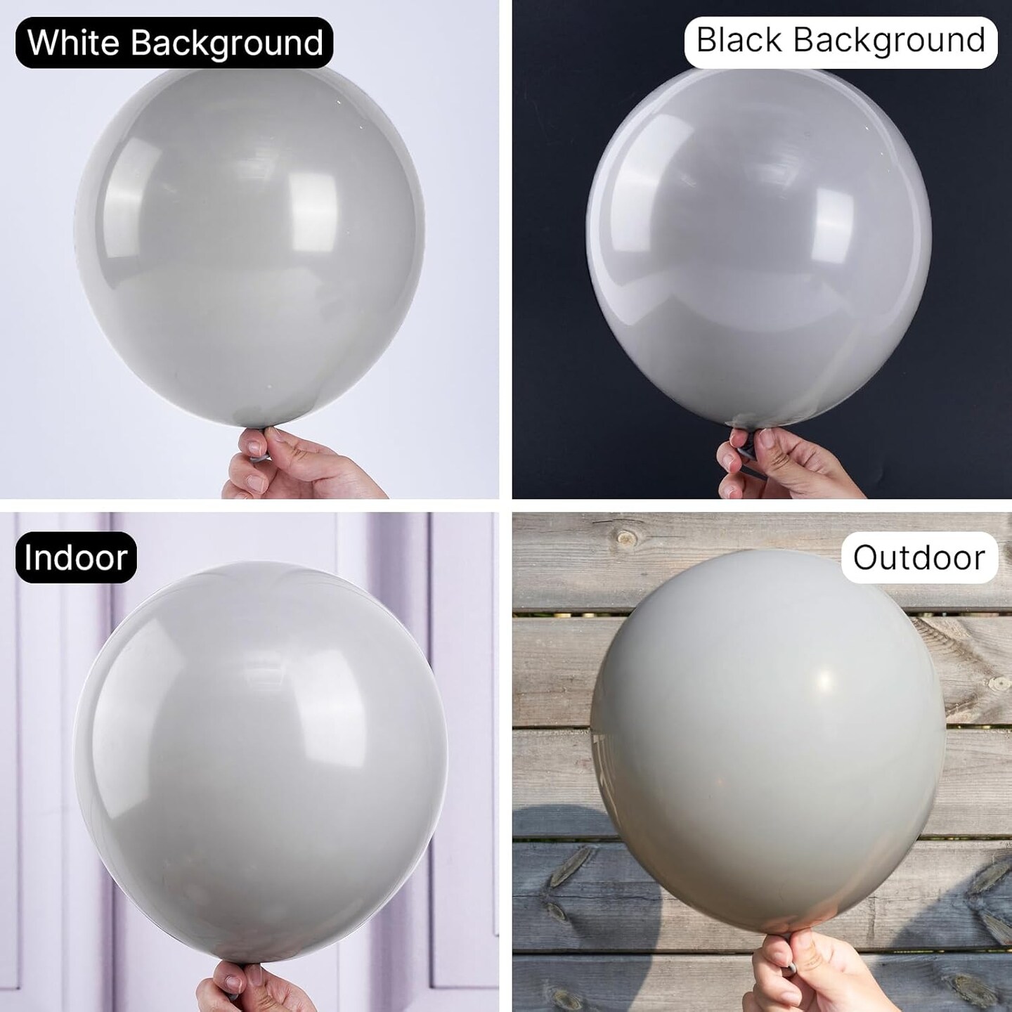 140 PCS Gray Balloon Garland Kit – Matte Latex Balloons (5–18") for Party Decorations