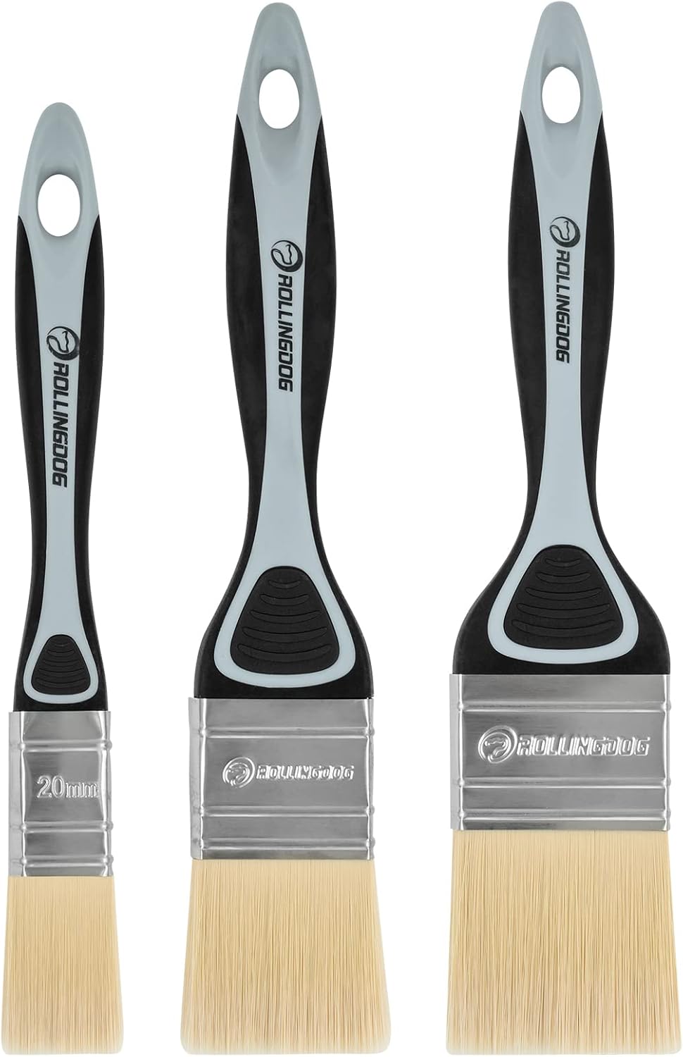 Paint Brush Set - Soft Paint Brush for Walls,Smooth Surfaces,Furniture,DIY Detail Painting (3 PC Pack, 20mm, 40mm, 50mm)