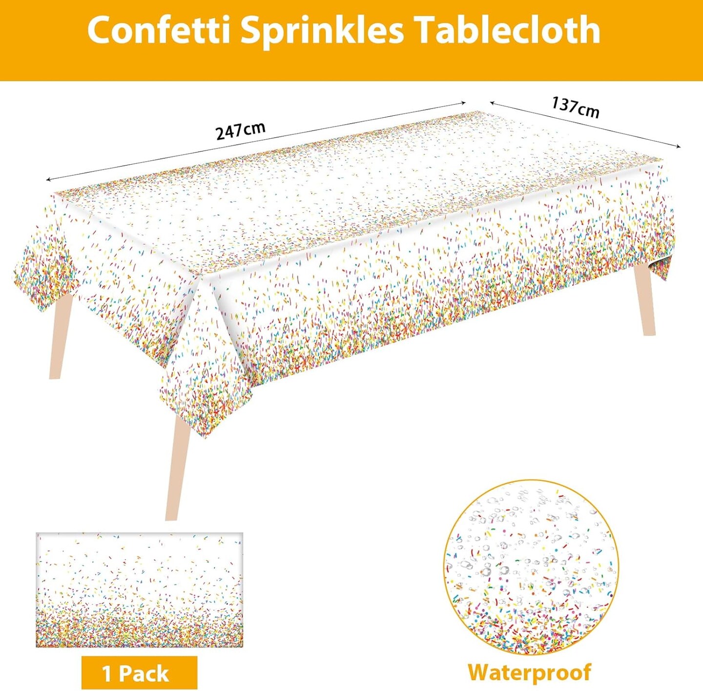 111PCS Confetti Sprinkle Birthday Party Supplies Confetti Sprinkle Tableware Set Sprinkles Plates Banner Sprinkle Theme Napkins Forks Hanging Swirls for Kids Baby Shower Birthday Decoration Favors