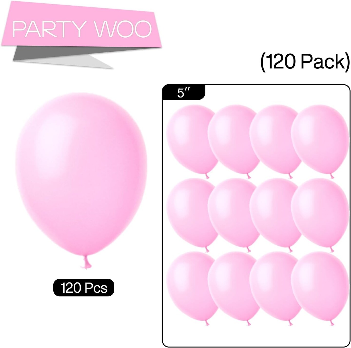 Light Pink Balloons, 120 pcs 5 Inch Pearl Light Pink Balloons, Pink Balloons