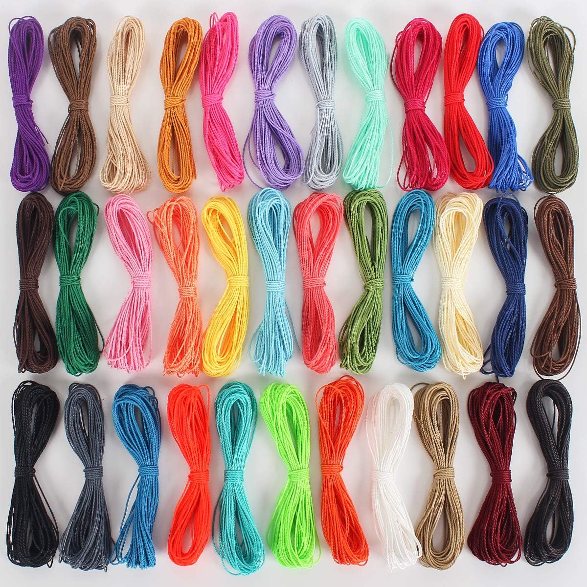 Waxed String 35 Colors 1mm 382 Yard | Waxed Polyester Cord Wax Cotton Cord Waxed Thread for DIY Bracelets Necklace Jewelry Making Friendship Bracelet 1