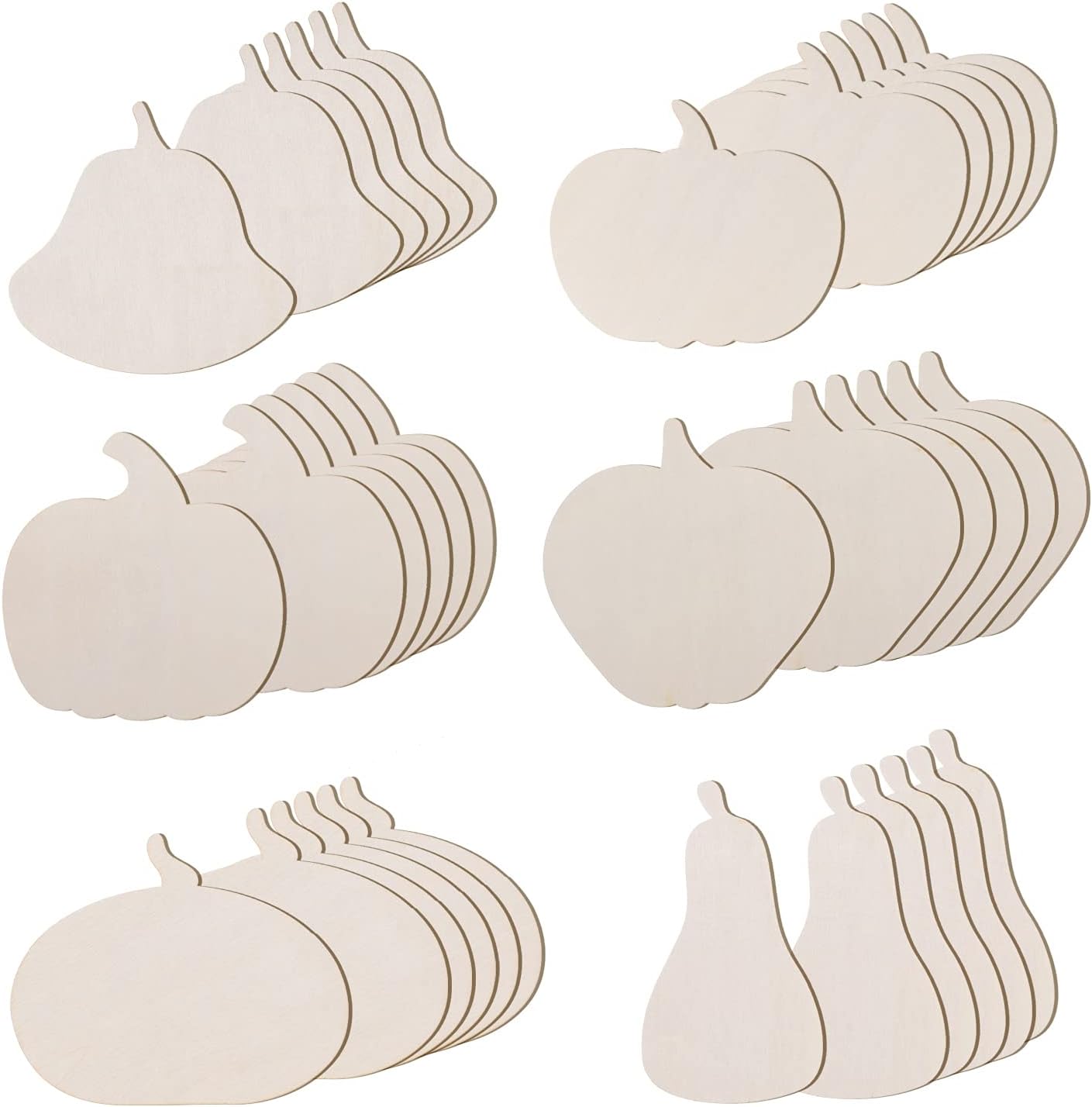 36 Pieces Unfinished Wood Pumpkin Cutout Shapes 6 Inch