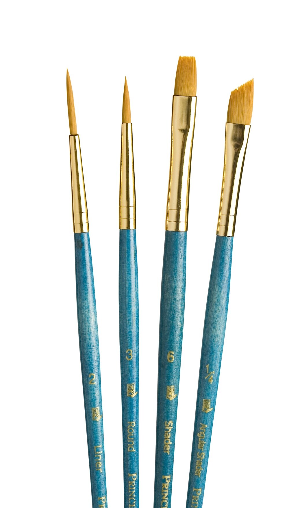 Princeton Real Value Golden Taklon Short Handle Brush Set-4/Pkg