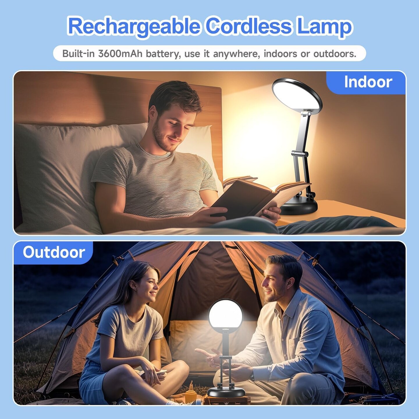 Cordless Lamps Rechargeable Table Lamp,3600mAh Battery Operated Lamp Battery Powered Lamp,10 Brightness Rechargeable Lamps Cordless Table Lamp,Battery Lamp Wireless Lamp Portable Light &#x26; Portable Lamp
