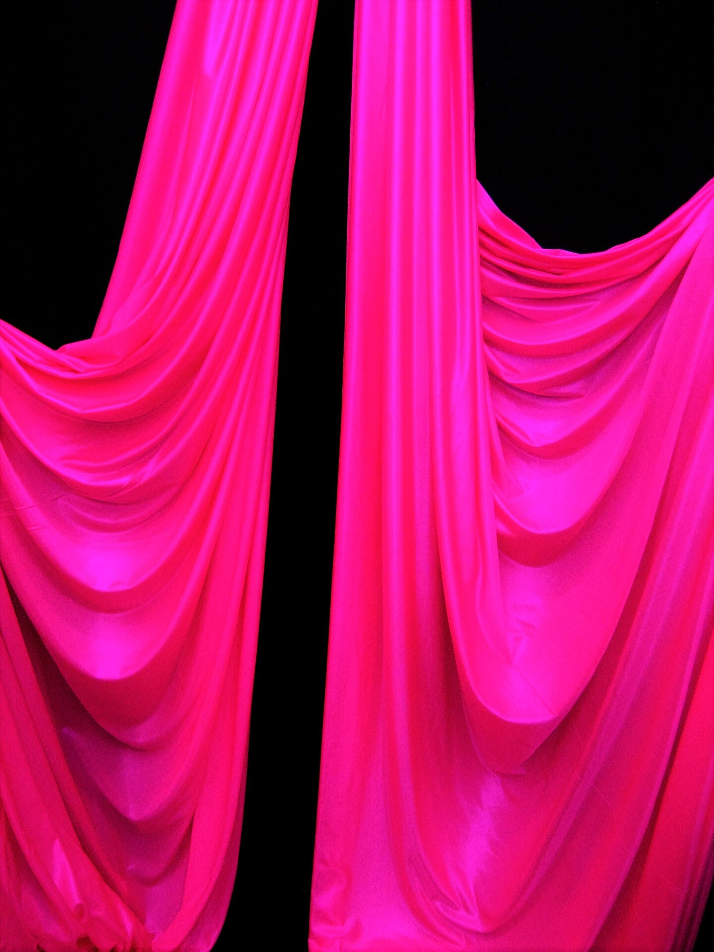 1 Yard Low Stretch Neon Pink Tricot Polyester Fabric 108&#x2033;-120&#x2033; Wide