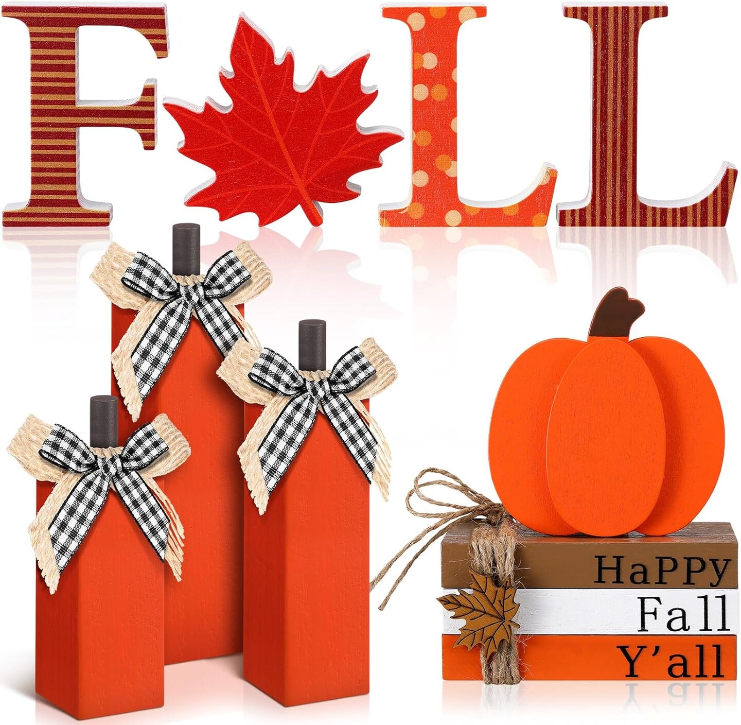 11pcs Fall Decorations for Home Pumpkin Tiered Tray Decor Fall Table