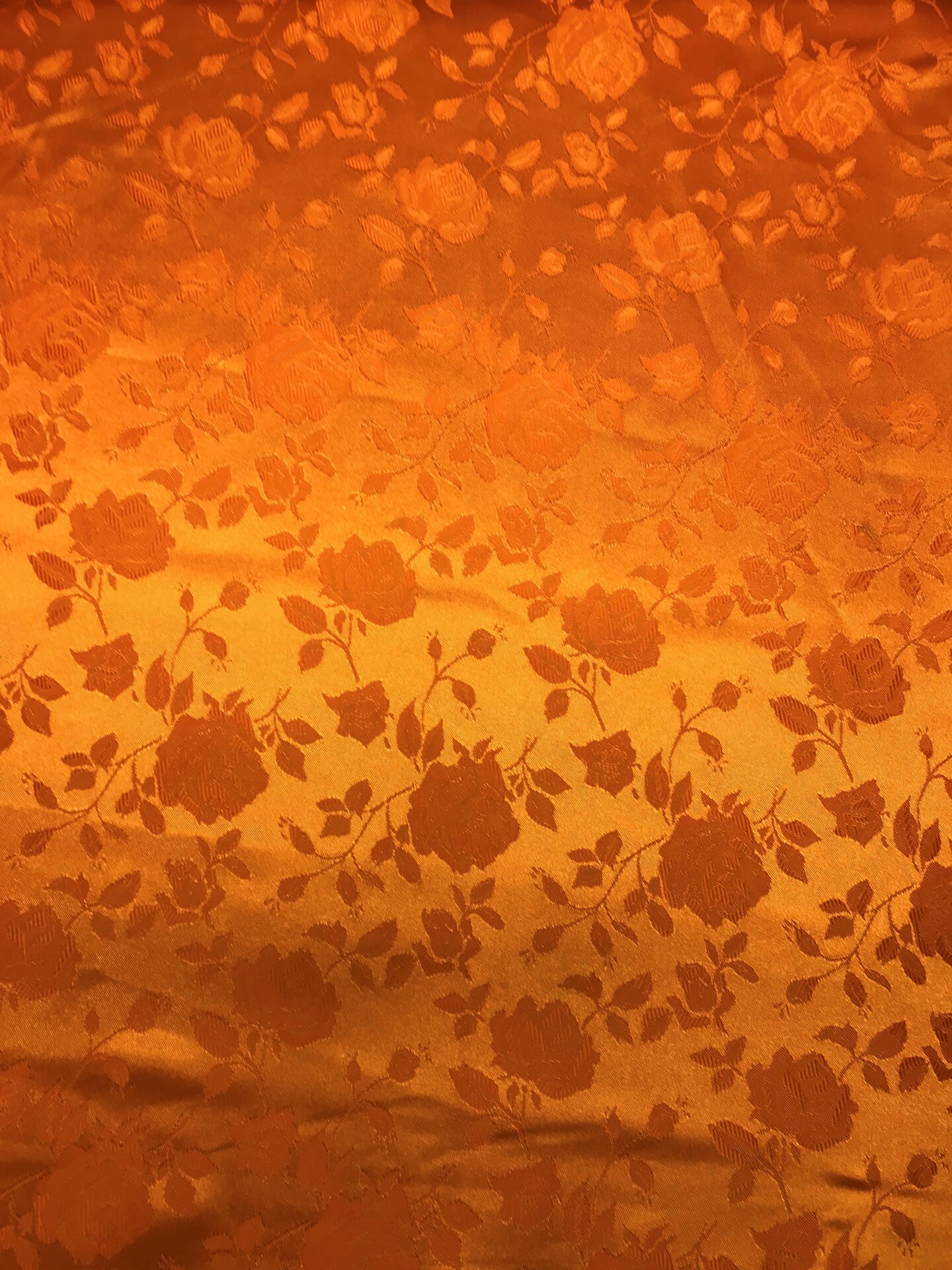 1 Yard Rust Jacquard Satin Reversible Fabric for Tablecloth Drapery Overlay Sewing Crafts 58/60 Inch Width