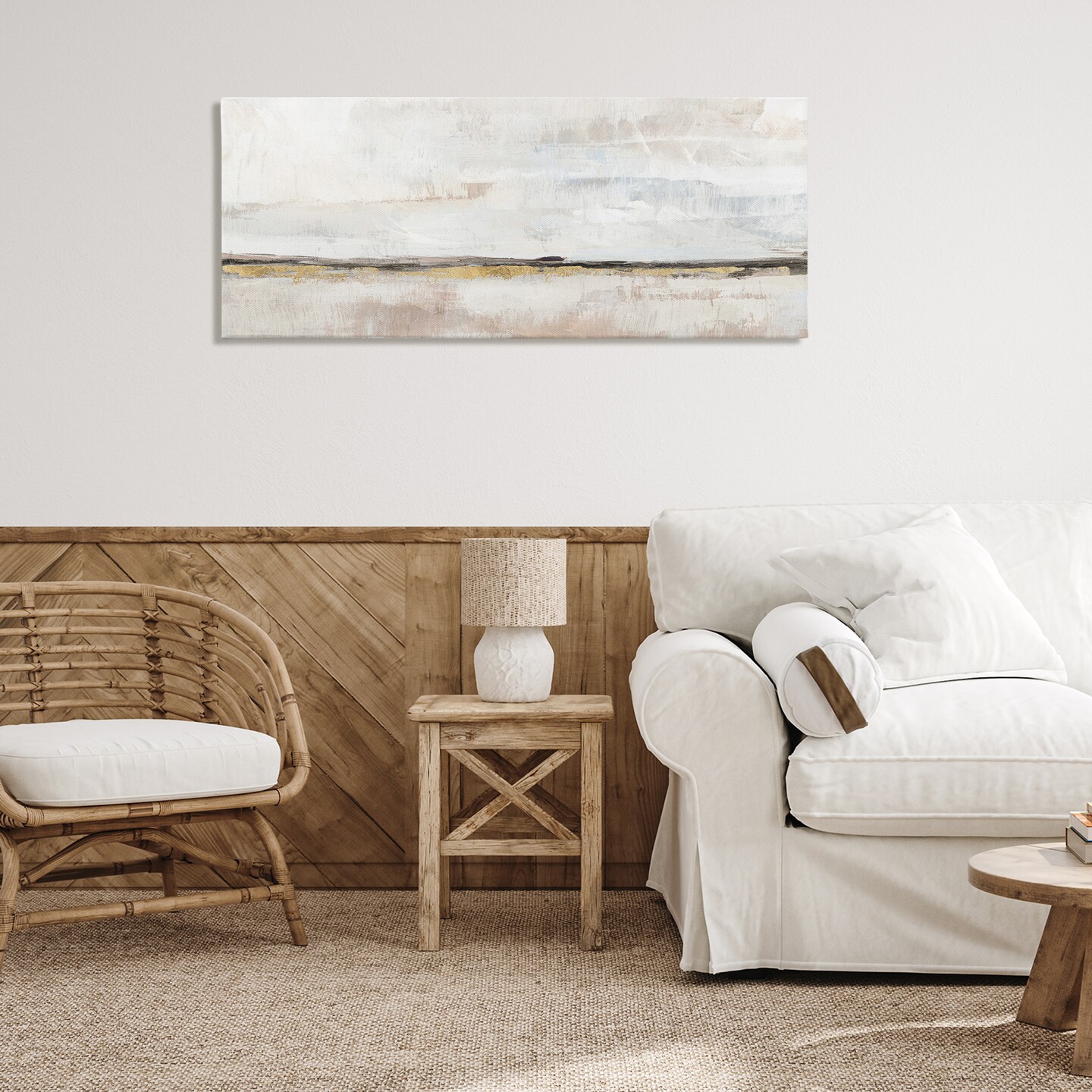 Stupell Industries Neutral Horizon Landscape Canvas Design By Nina Blue