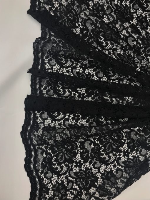 1 Yard Black Vintage Corded Lace Fabric for Dresses Gowns Diy Sewing Crafts 52/54&#x201D; Width