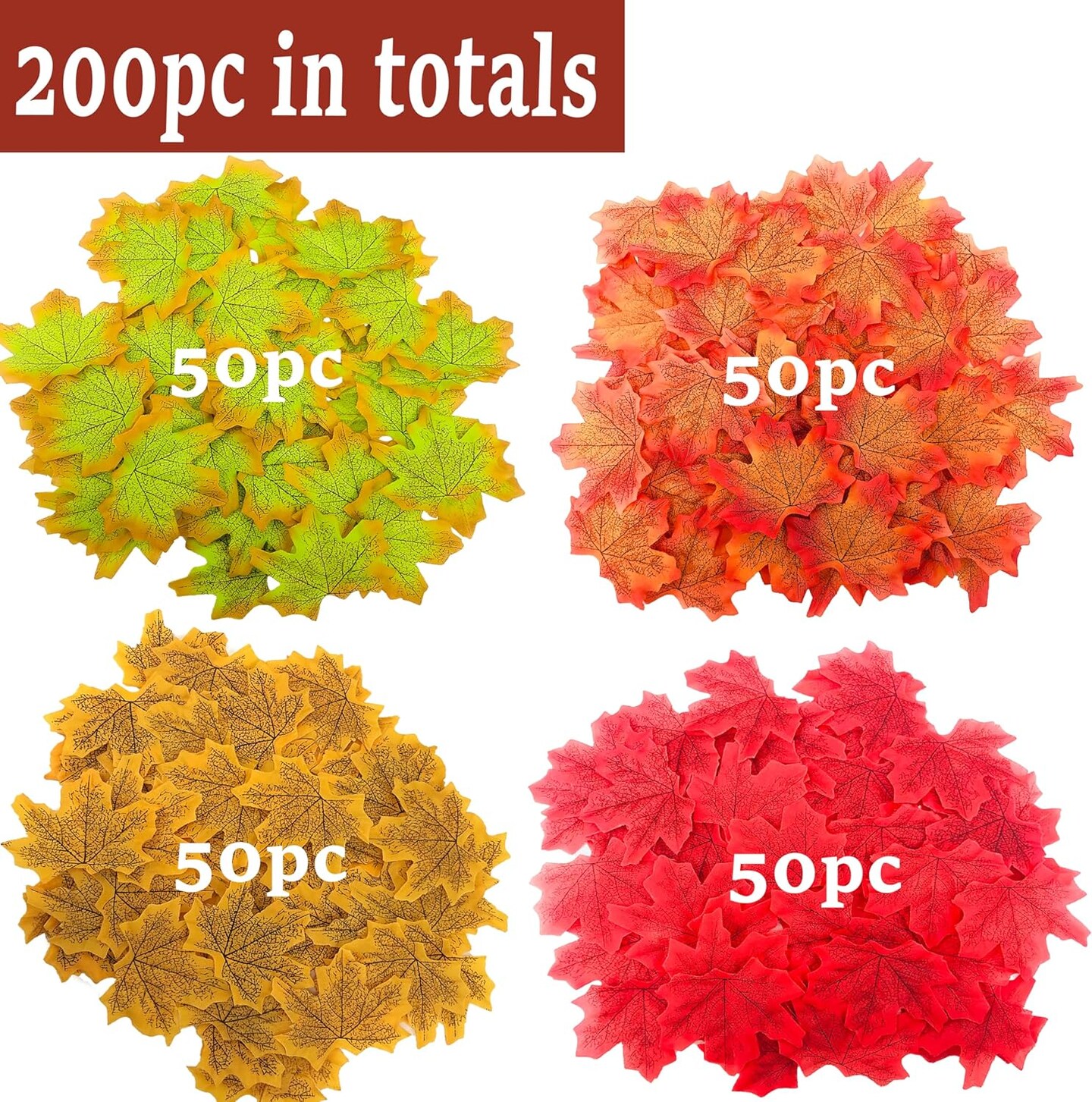 Fall Leaves Fake Fall Decorations 3.15inch (A) 5.87"D x 4.06"W x 1.42"H
