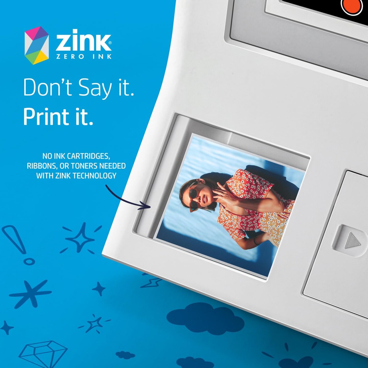 HP 3.5&#x22; x 4.25&#x22; Sticky-Backed Zink Photo Paper, Compatible w/HP Sprocket 3x4 &#x26; Photobooth