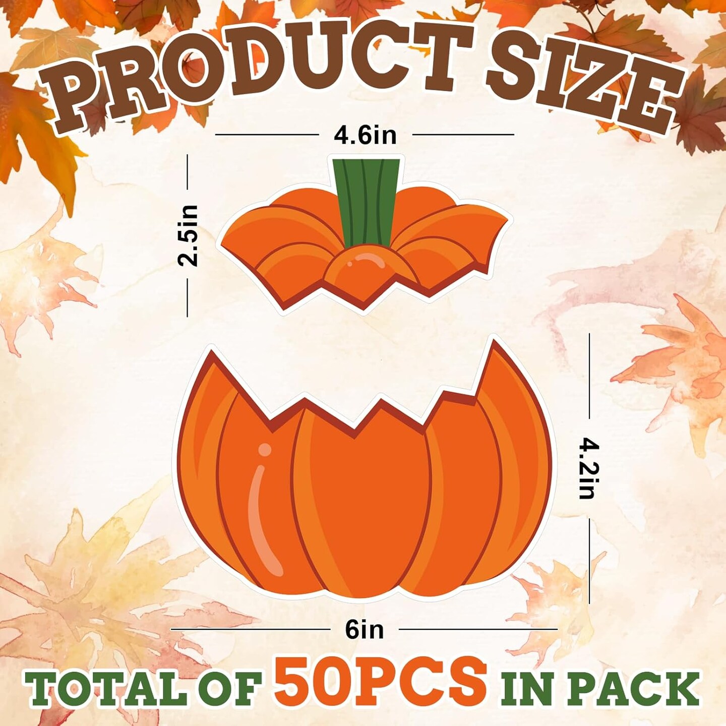 50 Packs Fall Pumpkin Cutouts Autumn Pumpkin Paper Cut