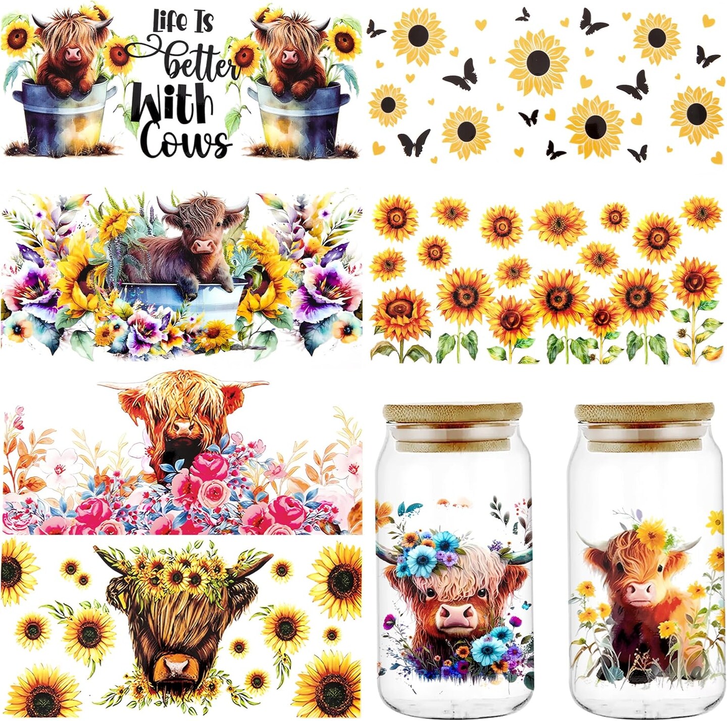 8 Sheets Rub on Transfers for DIY Crafts (Multicolor) 9.45 x 4.33 x 0.1 inches